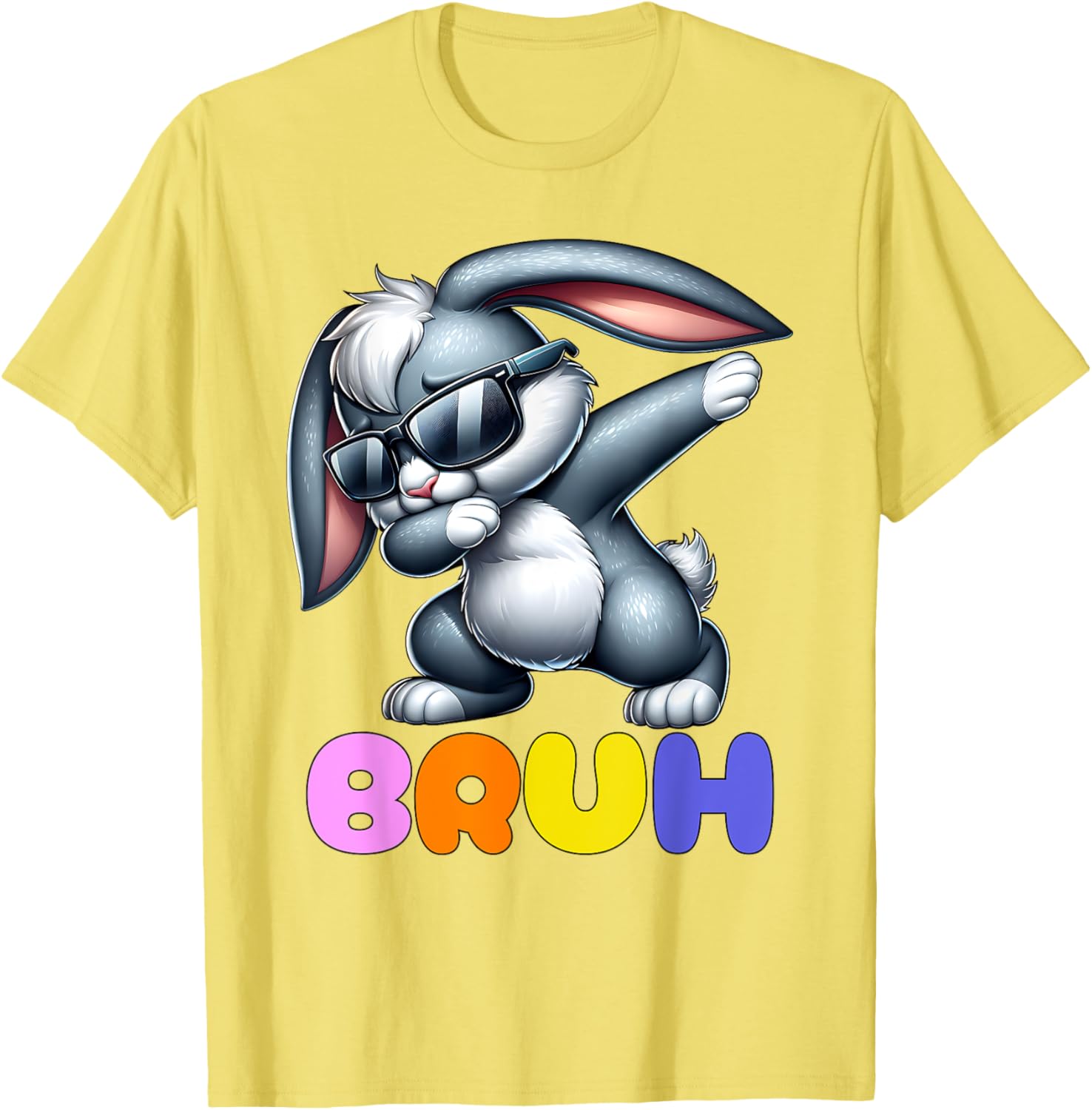 Bunny Rabbit Easter Happy Easter Bruh Mens Boys Kids T-Shirt