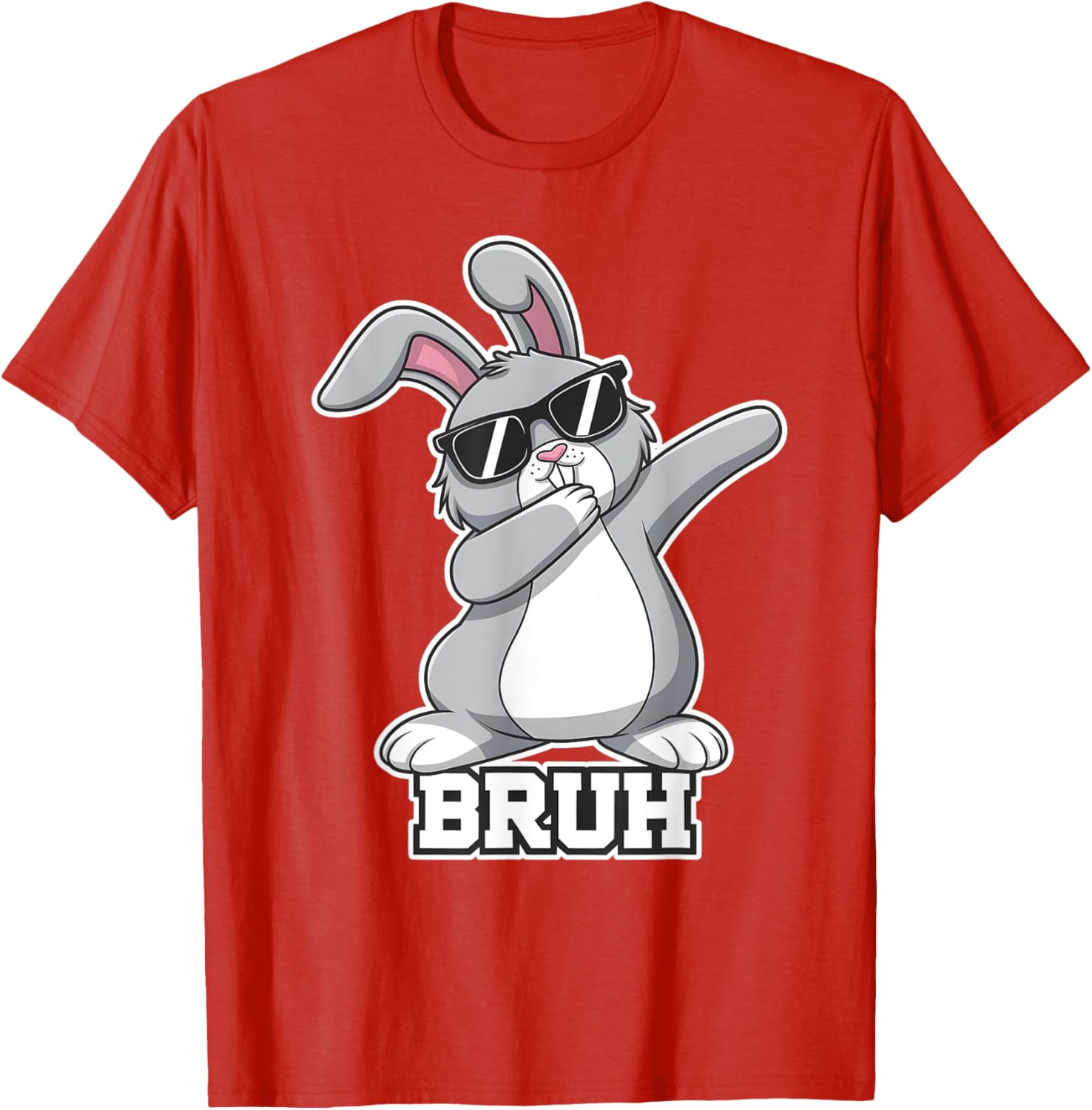 Bunny Rabbit Easter Happy Easter Bruh Mens Boys Kids T-Shirt