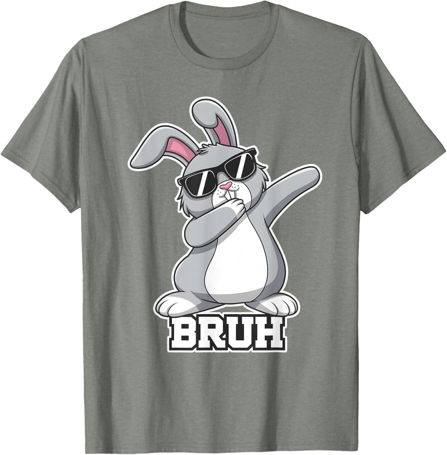 Bunny Rabbit Easter Happy Easter Bruh Mens Boys Kids T-Shirt