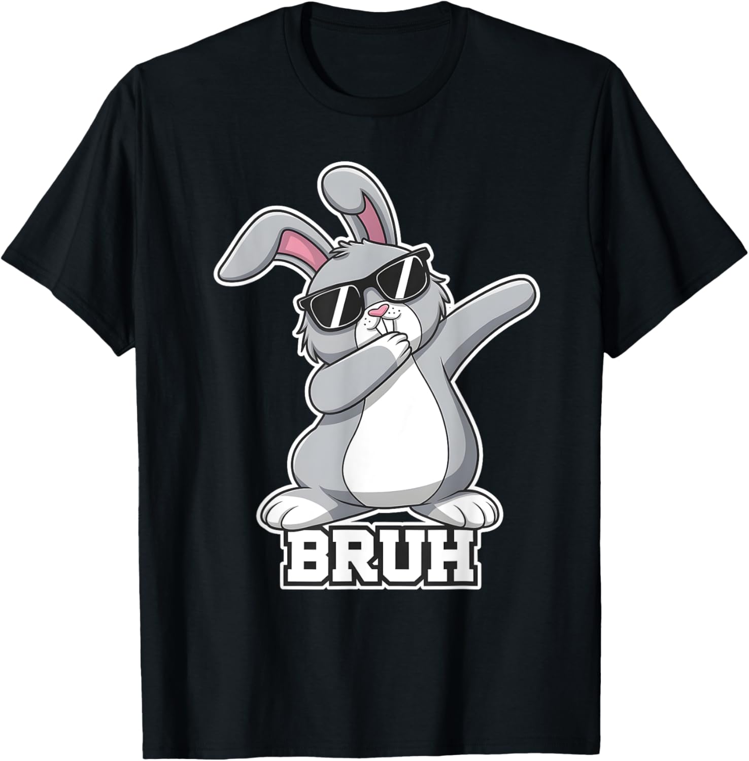 Bunny Rabbit Easter Happy Easter Bruh Mens Boys Kids T-Shirt