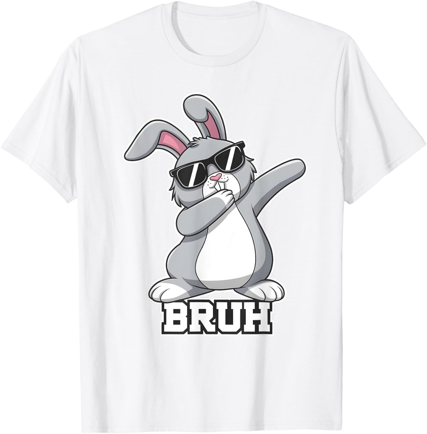 Bunny Rabbit Easter Happy Easter Bruh Mens Boys Kids T-Shirt