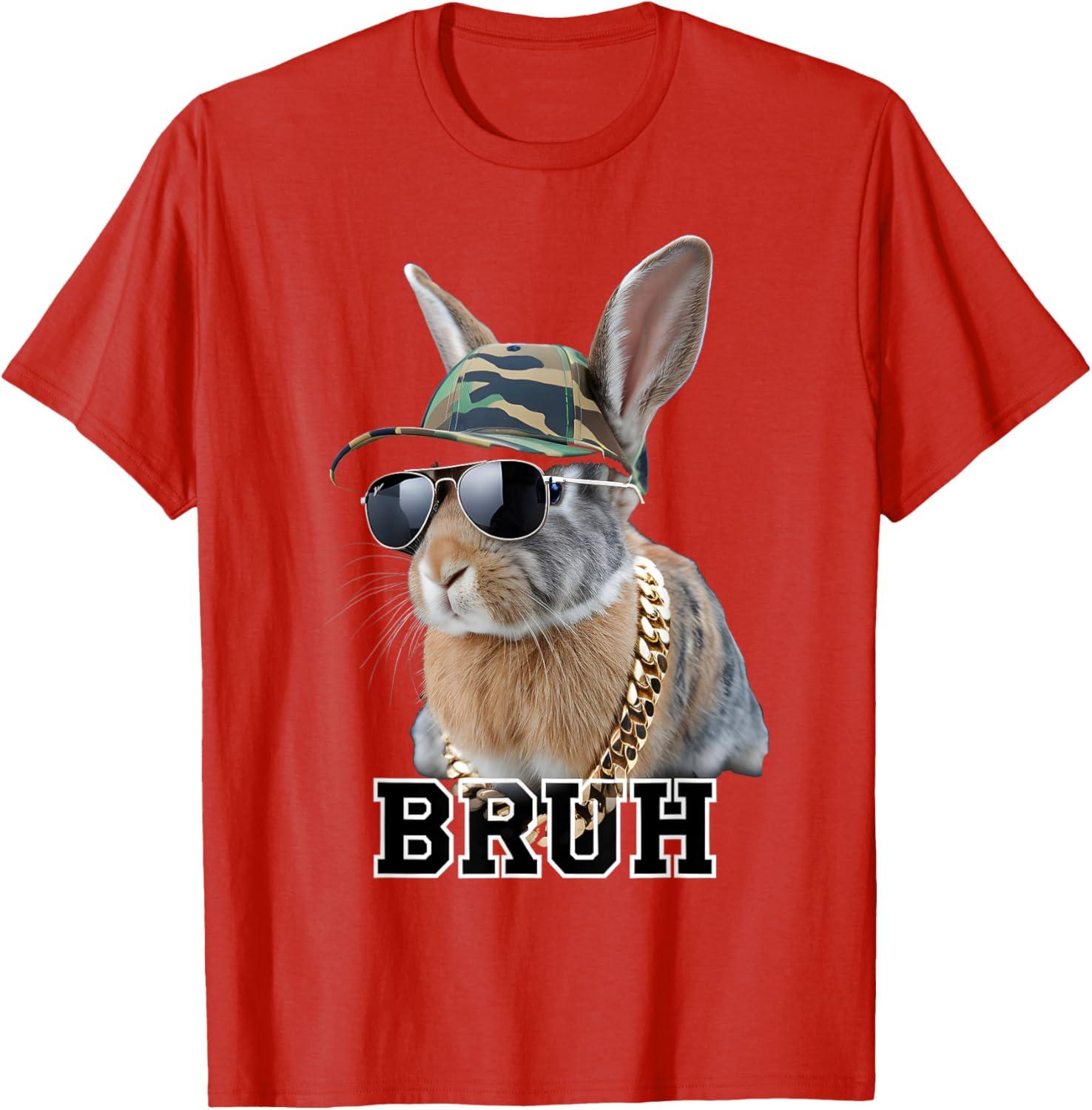 Bunny Rabbit Easter Happy Easter Bruh Mens Boys Kids T-Shirt