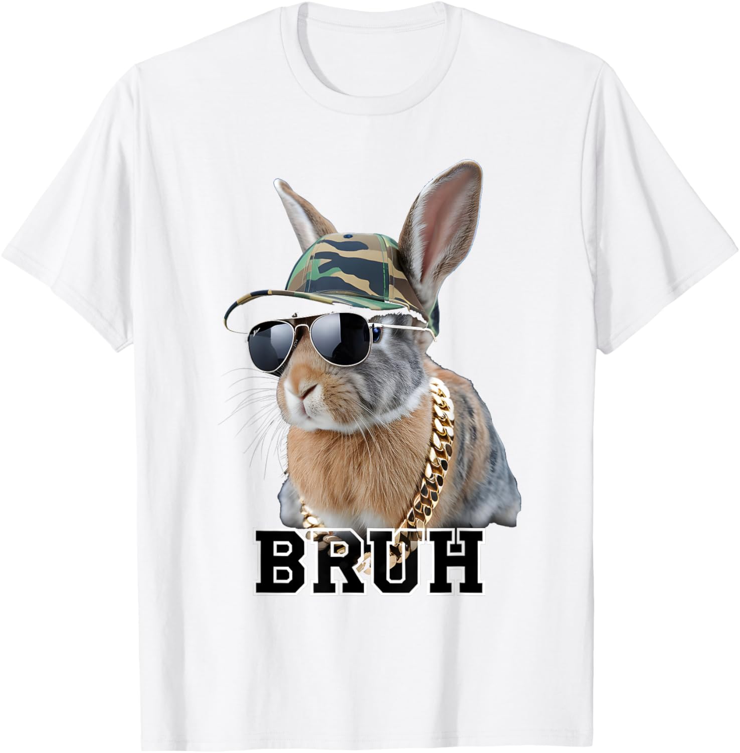 Bunny Rabbit Easter Happy Easter Bruh Mens Boys Kids T-Shirt