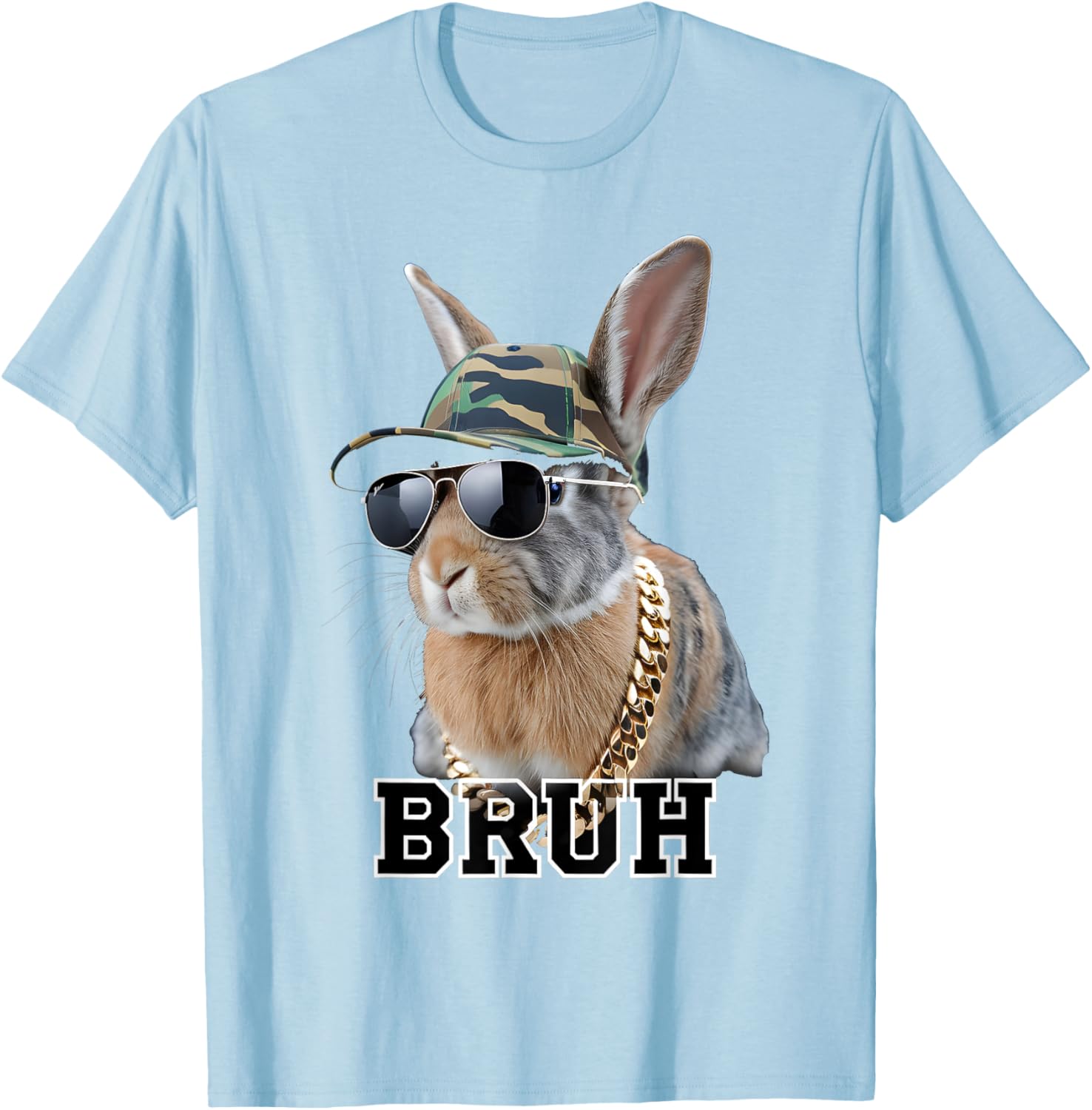 Bunny Rabbit Easter Happy Easter Bruh Mens Boys Kids T-Shirt