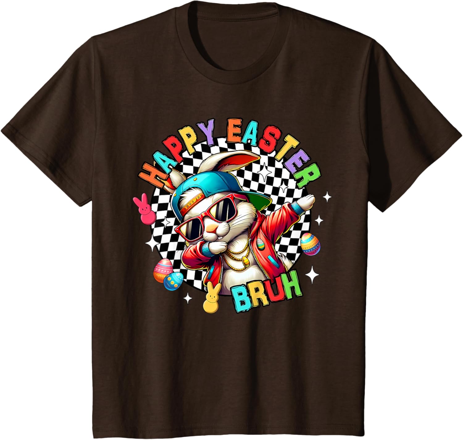 Bunny Rabbit Easter Happy Easter Bruh Mens Boys Kids T-Shirt