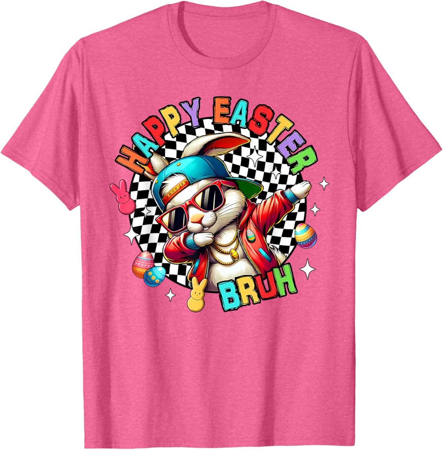 Bunny Rabbit Easter Happy Easter Bruh Mens Boys Kids T-Shirt