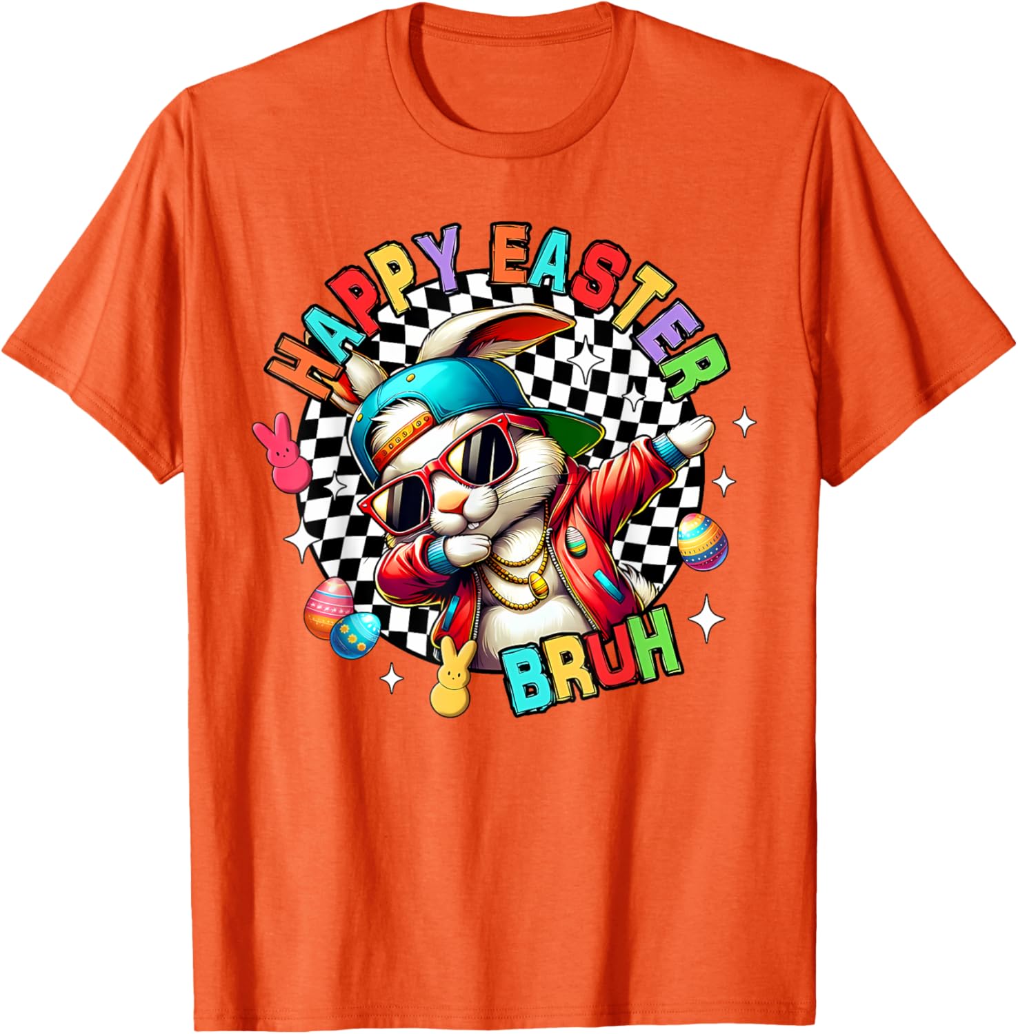 Bunny Rabbit Easter Happy Easter Bruh Mens Boys Kids T-Shirt