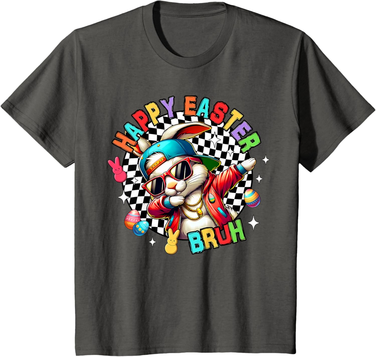 Bunny Rabbit Easter Happy Easter Bruh Mens Boys Kids T-Shirt