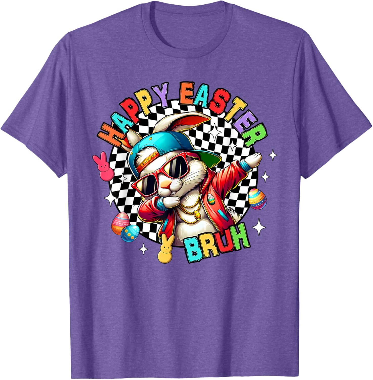 Bunny Rabbit Easter Happy Easter Bruh Mens Boys Kids T-Shirt