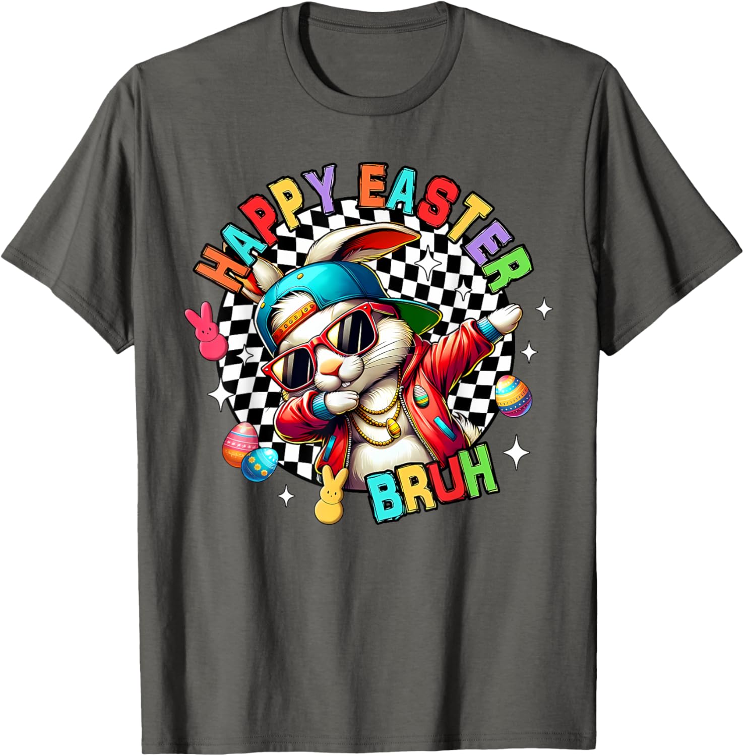 Bunny Rabbit Easter Happy Easter Bruh Mens Boys Kids T-Shirt