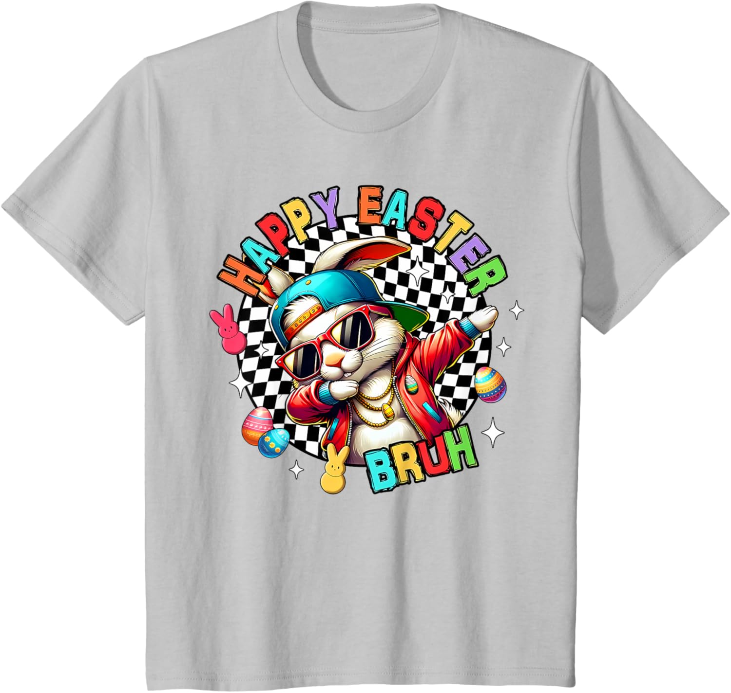 Bunny Rabbit Easter Happy Easter Bruh Mens Boys Kids T-Shirt