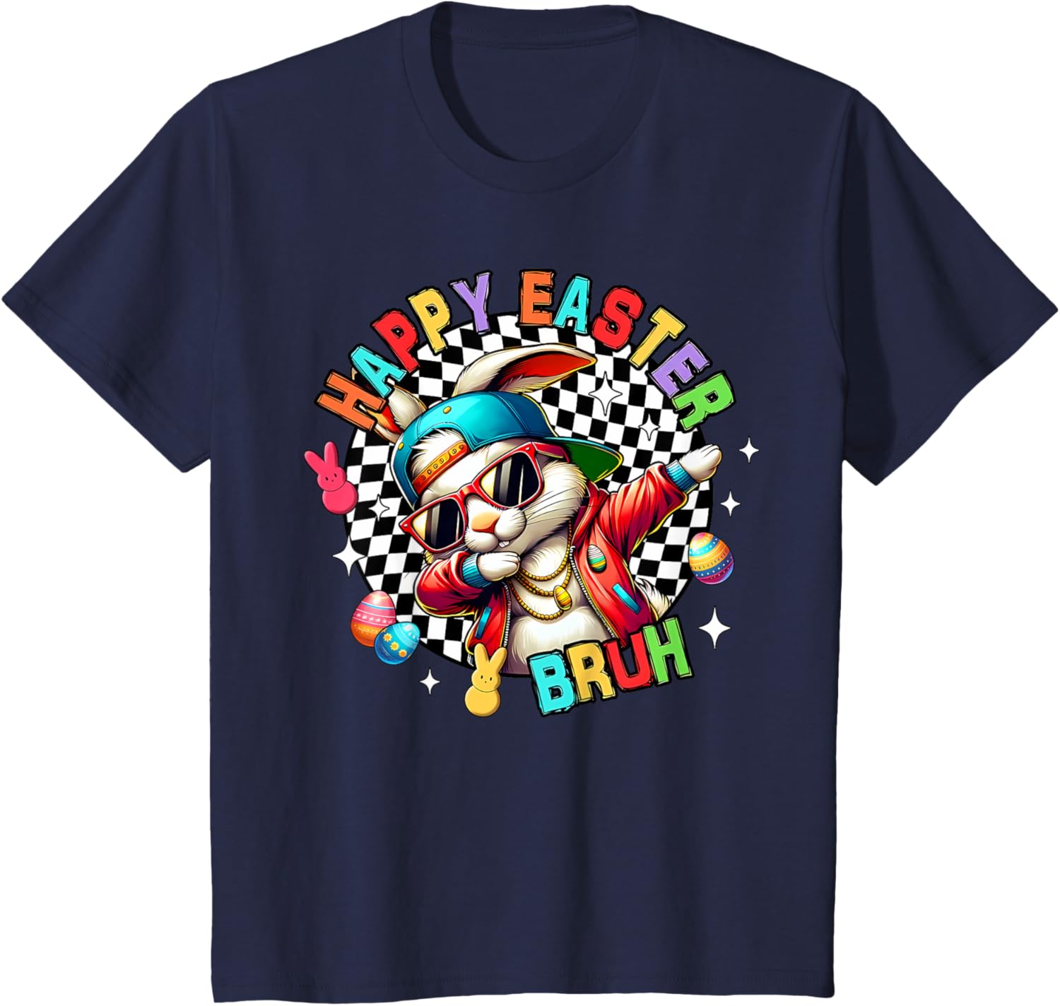 Bunny Rabbit Easter Happy Easter Bruh Mens Boys Kids T-Shirt