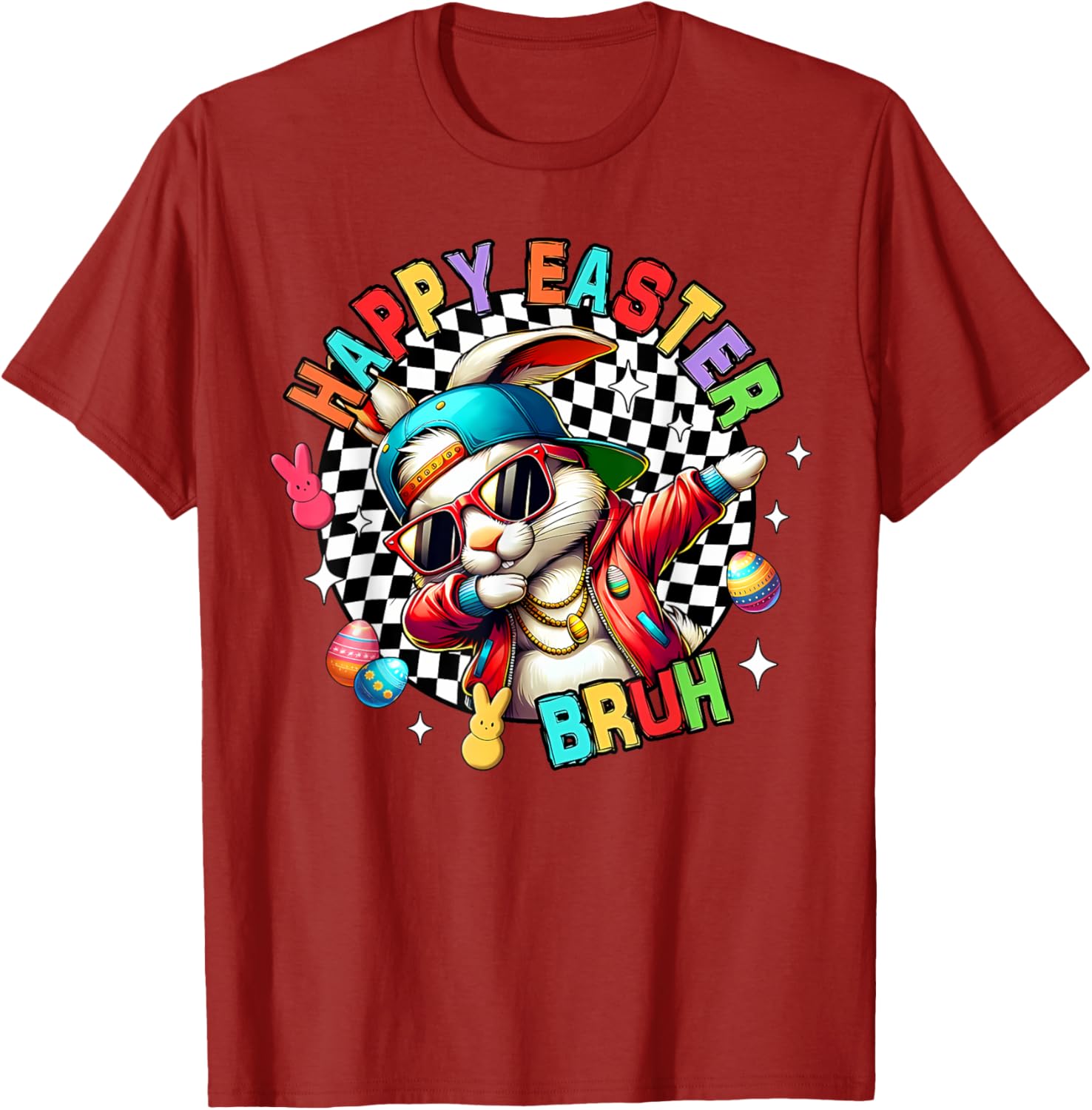 Bunny Rabbit Easter Happy Easter Bruh Mens Boys Kids T-Shirt