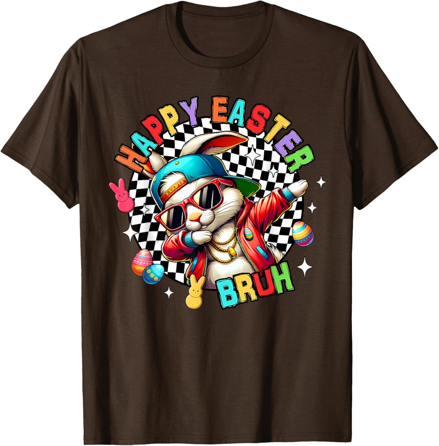 Bunny Rabbit Easter Happy Easter Bruh Mens Boys Kids T-Shirt