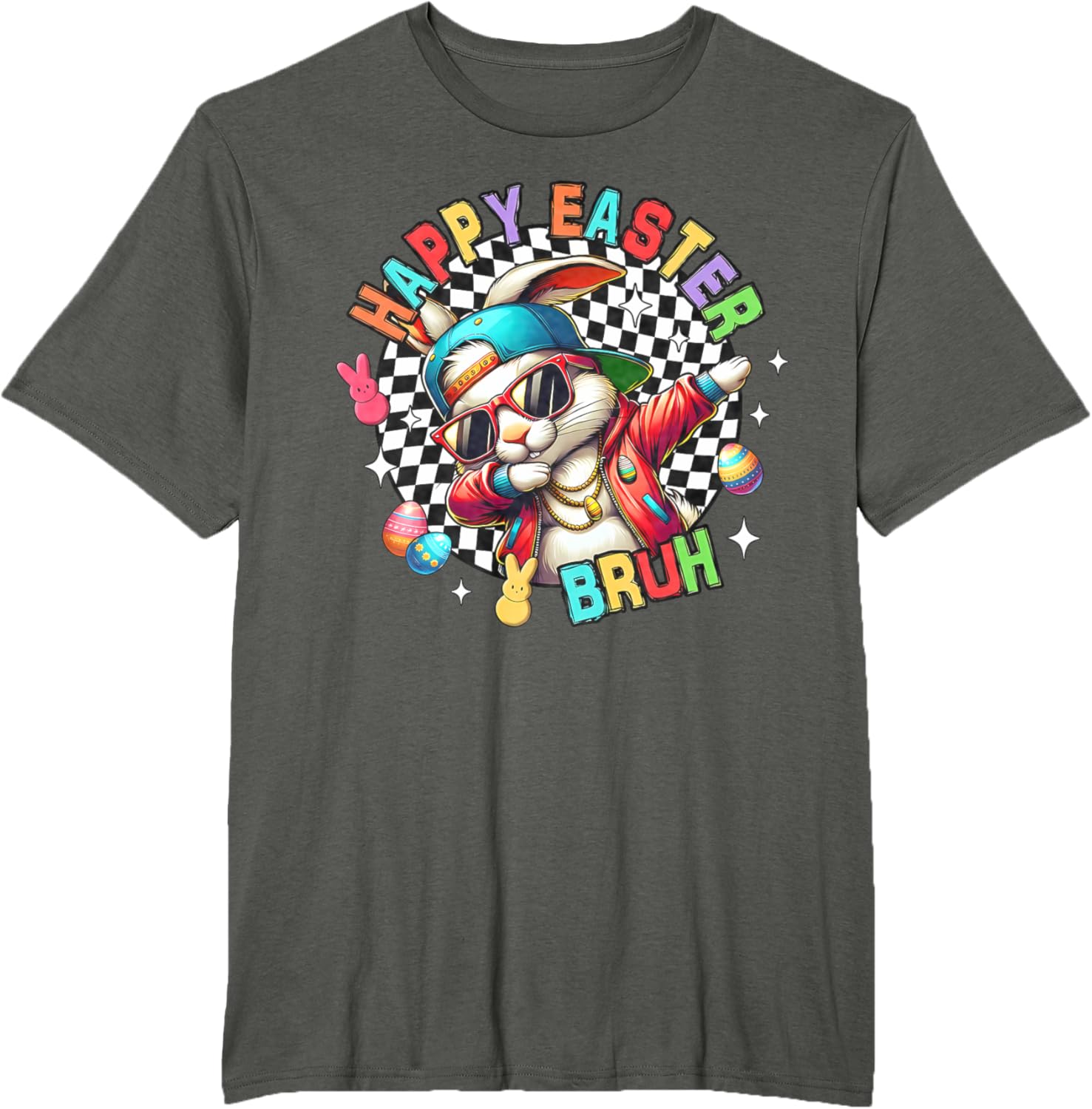 Bunny Rabbit Easter Happy Easter Bruh Mens Boys Kids T-Shirt