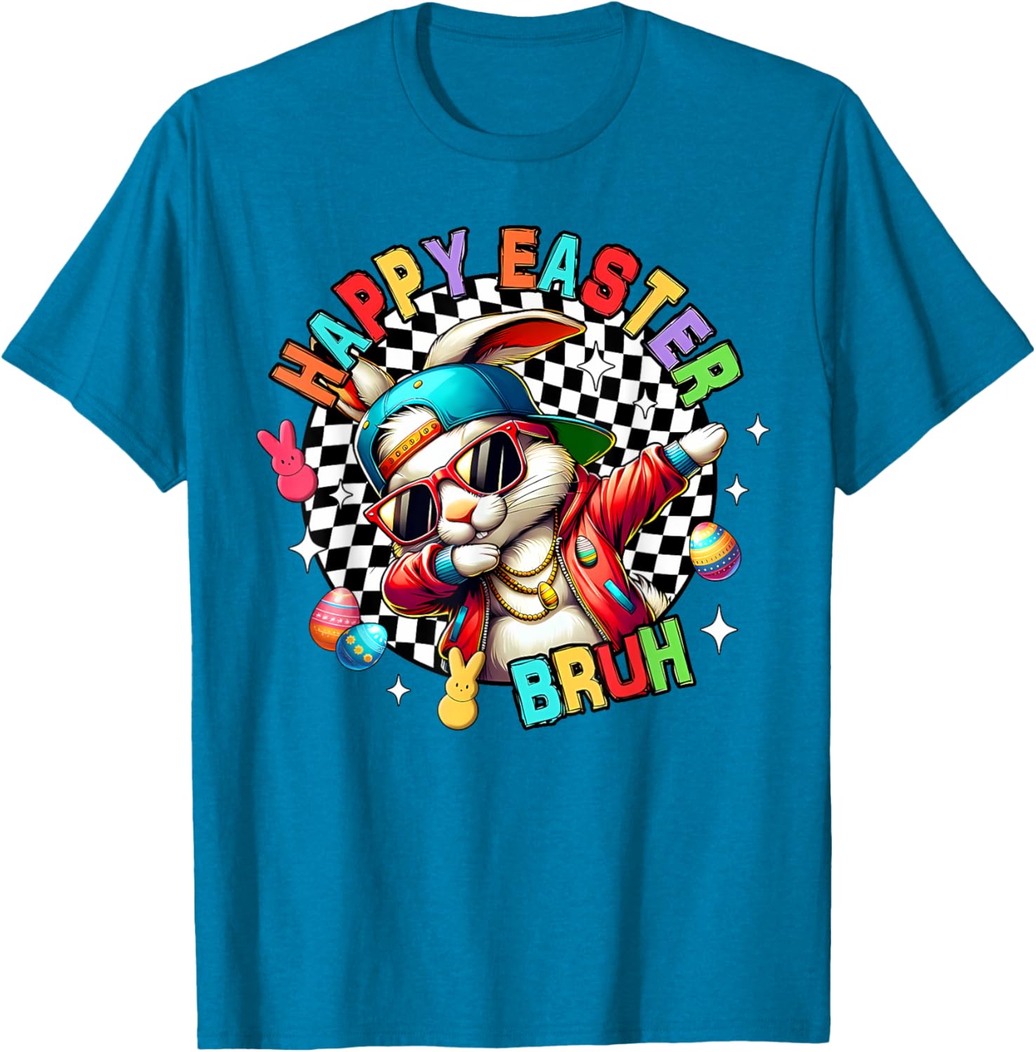 Bunny Rabbit Easter Happy Easter Bruh Mens Boys Kids T-Shirt