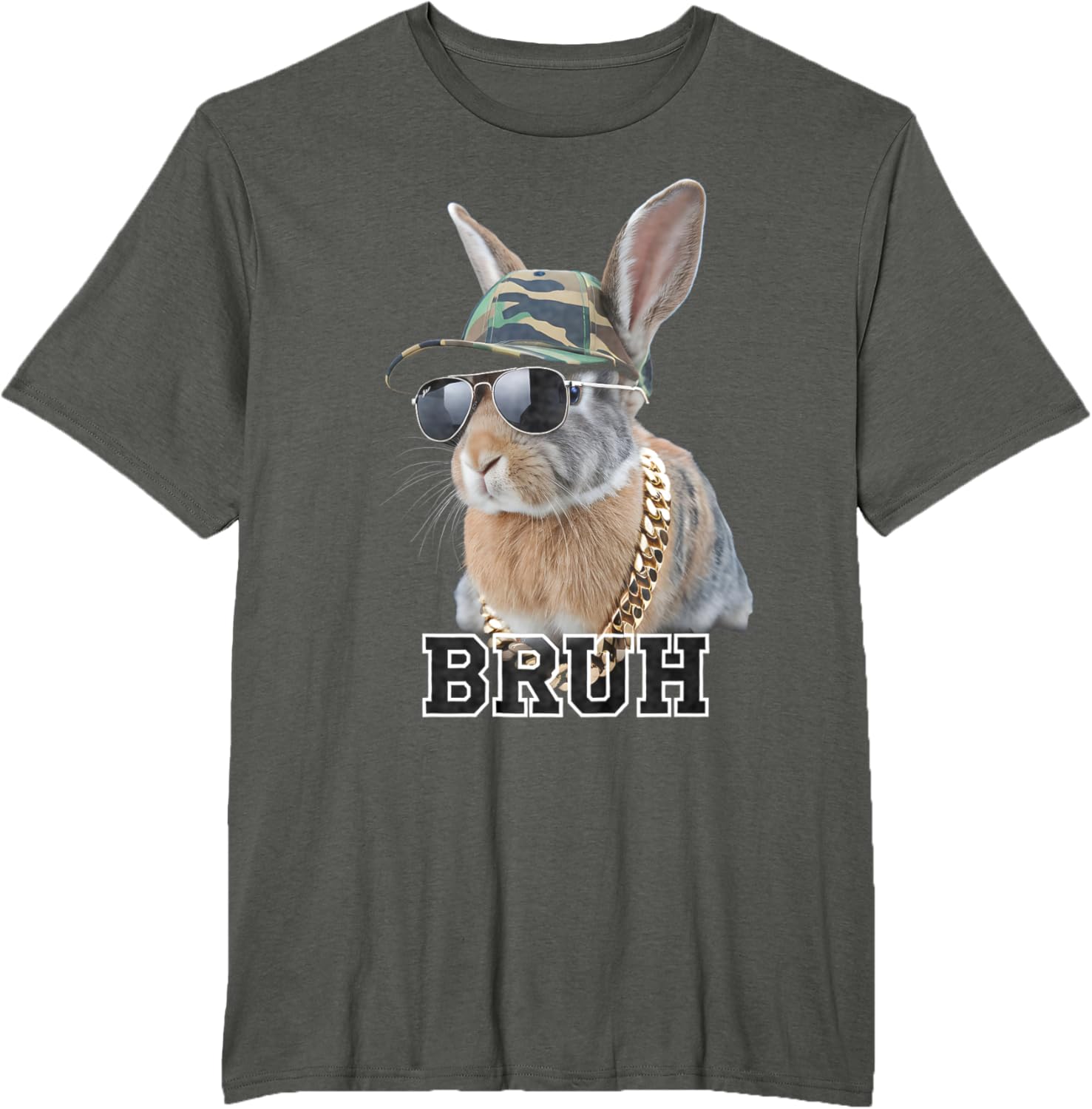 Bunny Rabbit Easter Happy Easter Bruh Mens Boys Kids T-Shirt