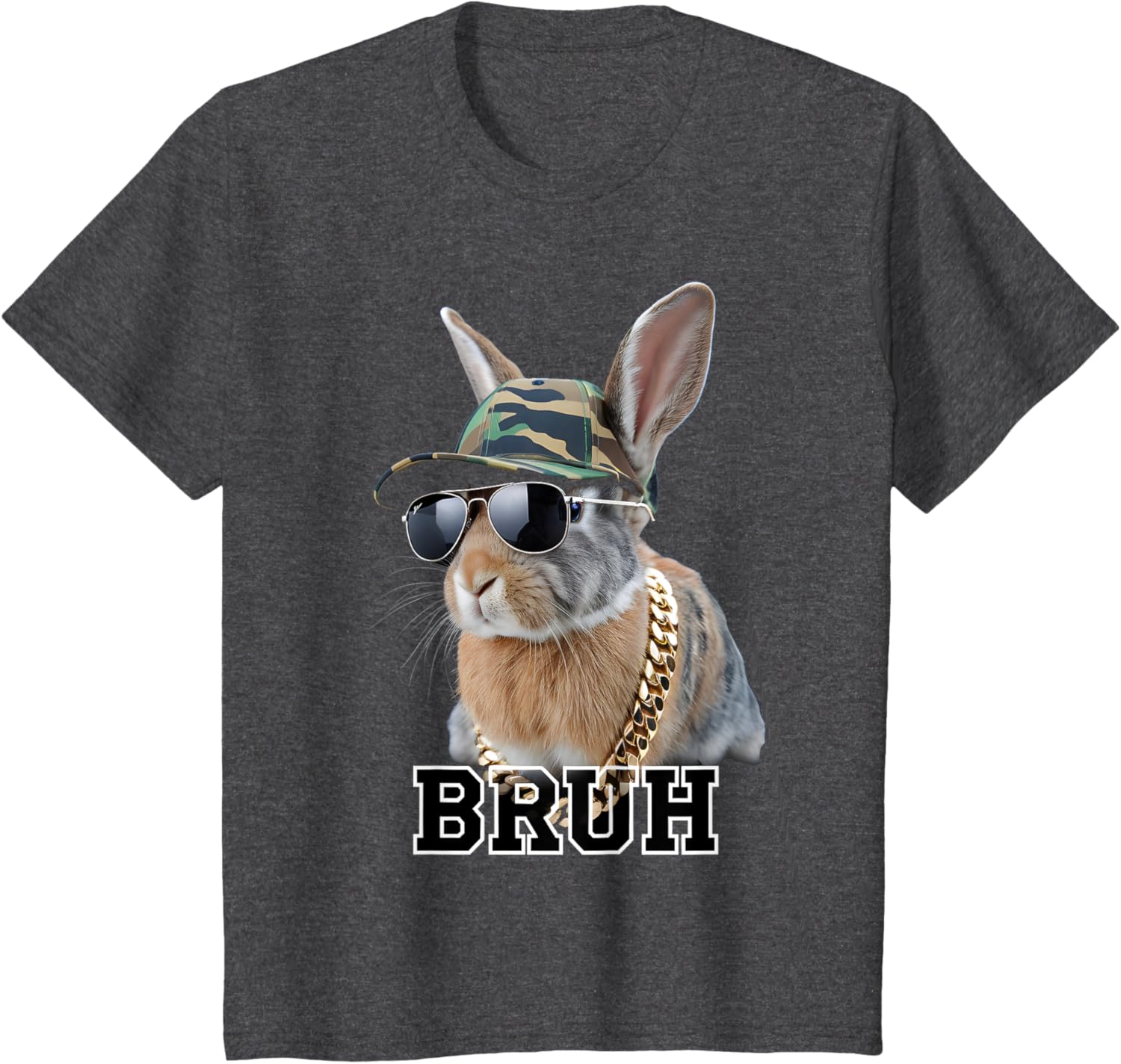 Bunny Rabbit Easter Happy Easter Bruh Mens Boys Kids T-Shirt