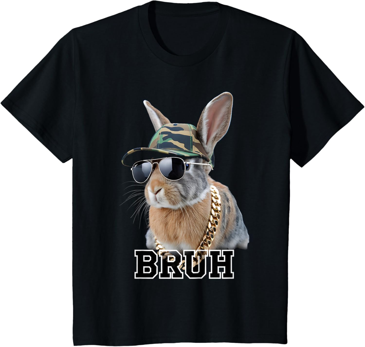 Bunny Rabbit Easter Happy Easter Bruh Mens Boys Kids T-Shirt