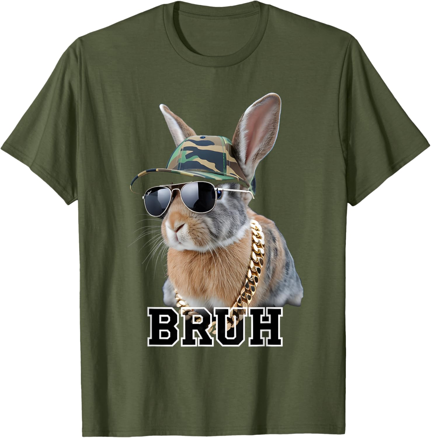 Bunny Rabbit Easter Happy Easter Bruh Mens Boys Kids T-Shirt