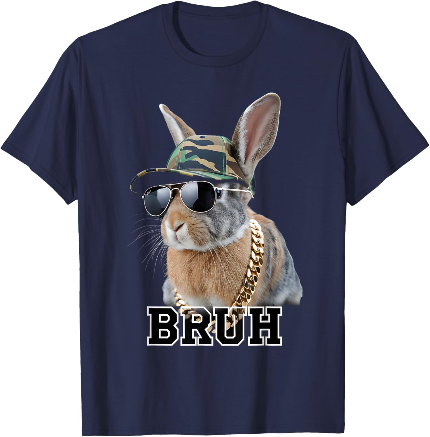 Bunny Rabbit Easter Happy Easter Bruh Mens Boys Kids T-Shirt