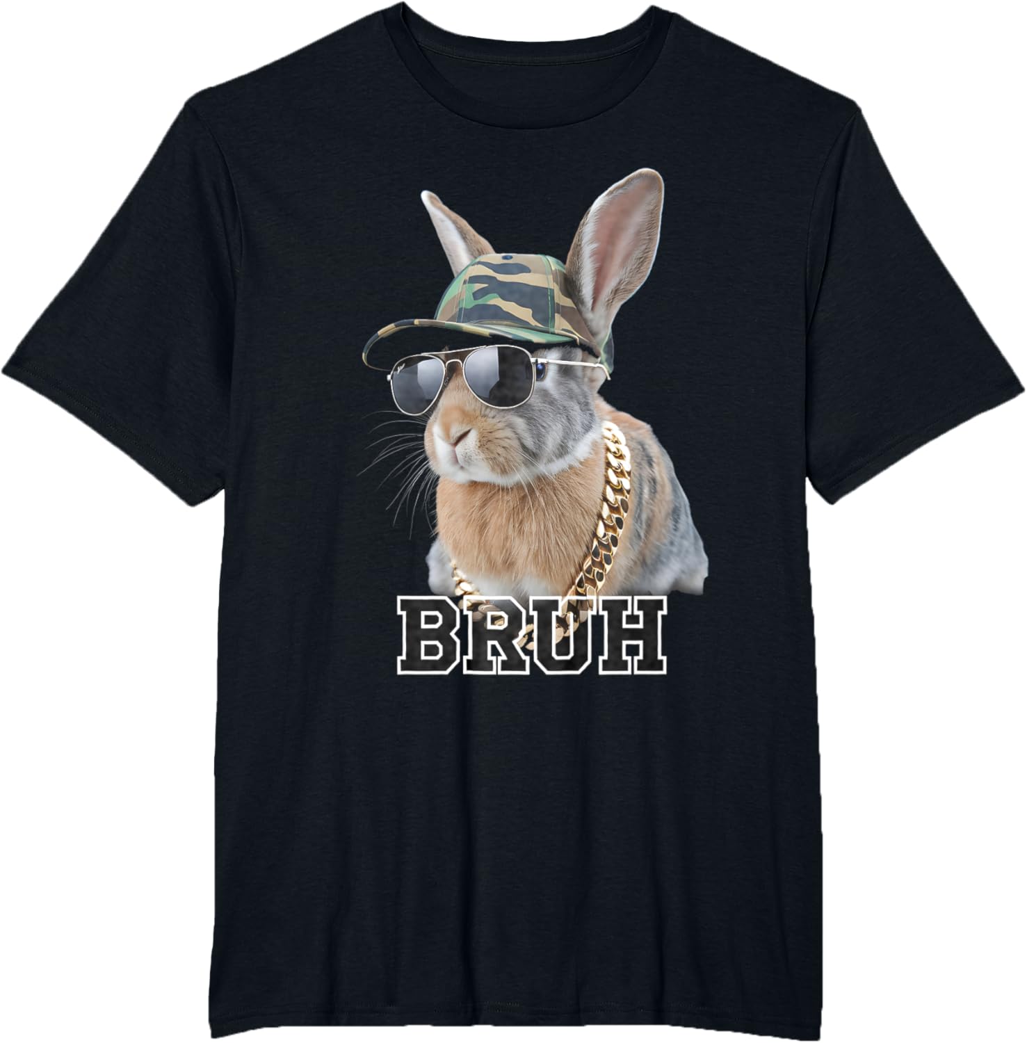 Bunny Rabbit Easter Happy Easter Bruh Mens Boys Kids T-Shirt