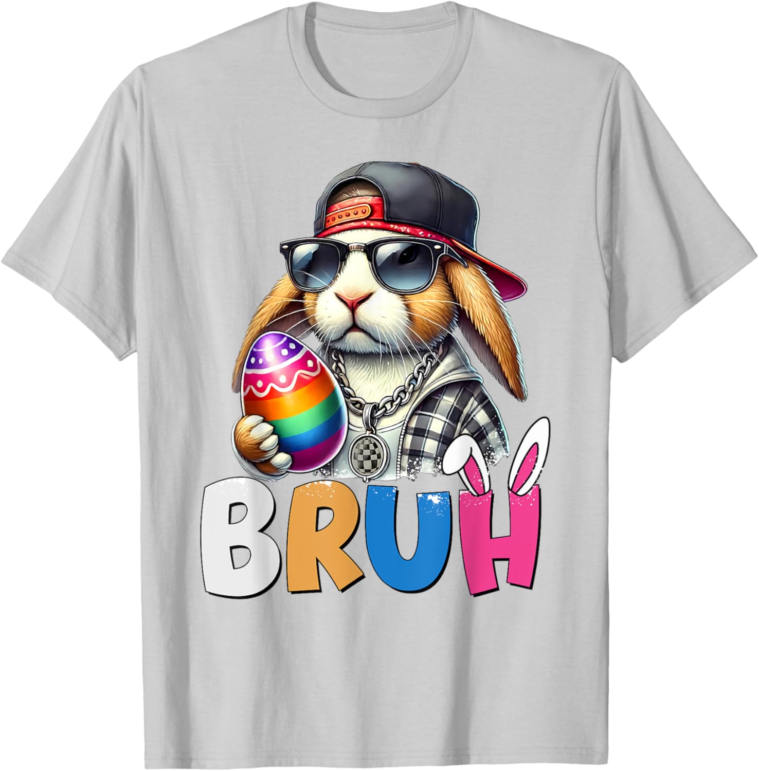 Bunny Rabbit Easter Happy Easter Bruh Teens Boys Kids T-Shirt