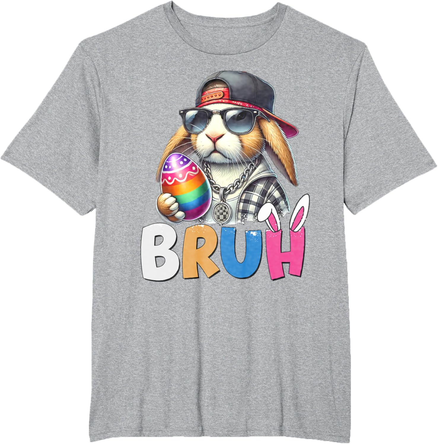 Bunny Rabbit Easter Happy Easter Bruh Teens Boys Kids T-Shirt