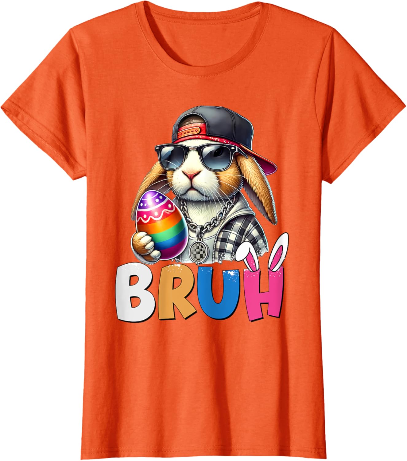 Bunny Rabbit Easter Happy Easter Bruh Teens Boys Kids T-Shirt