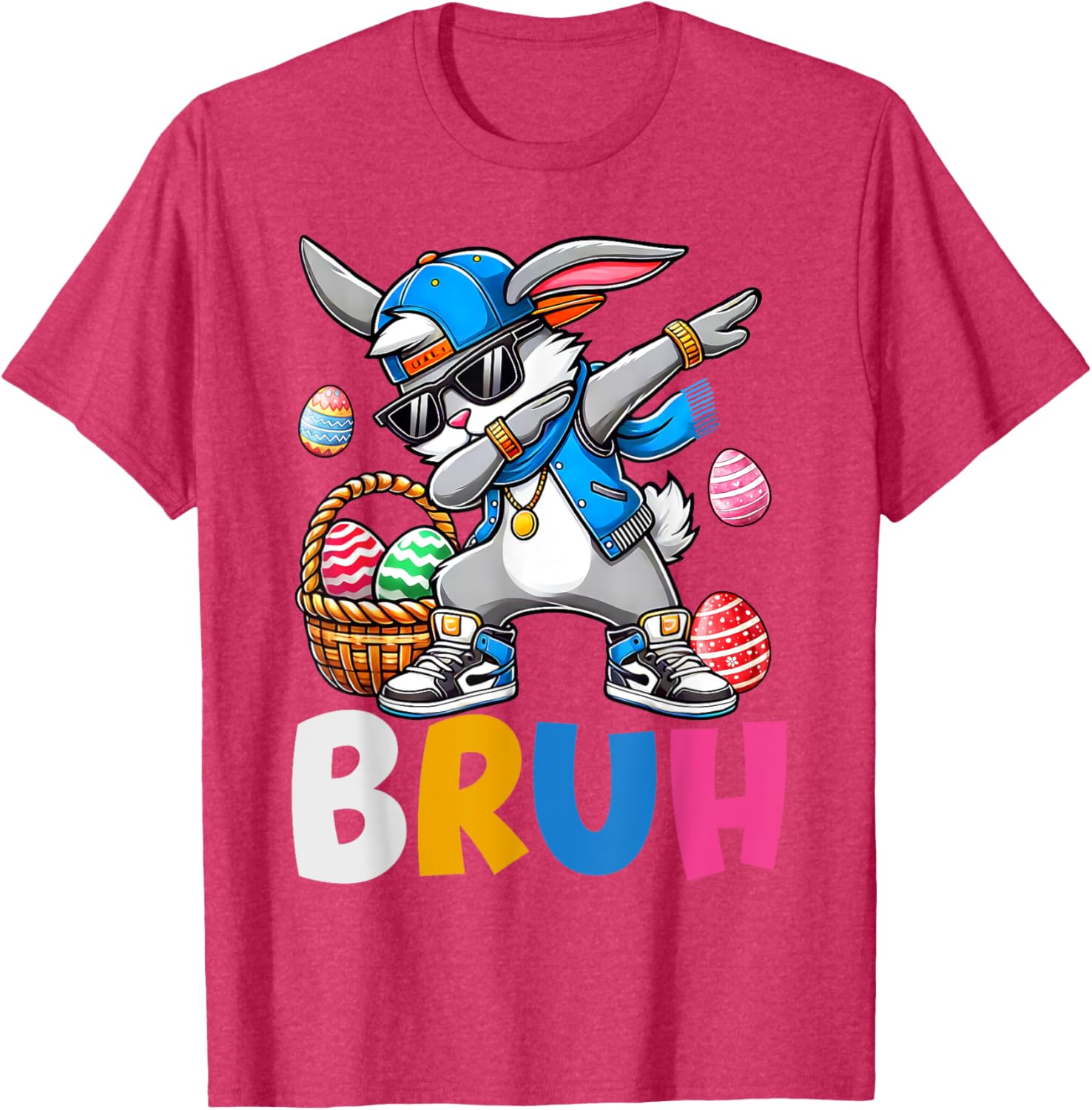 Bunny Rabbit Easter Happy Easter Bruh Teens Boys Kids T-Shirt