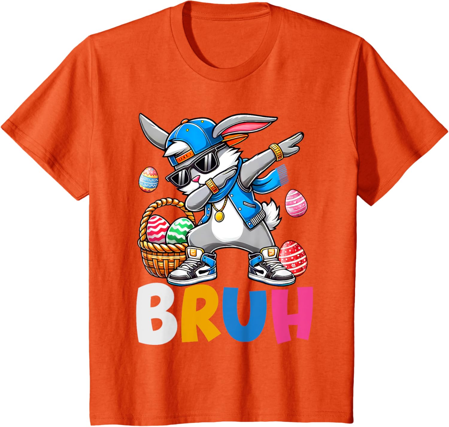 Bunny Rabbit Easter Happy Easter Bruh Teens Boys Kids T-Shirt