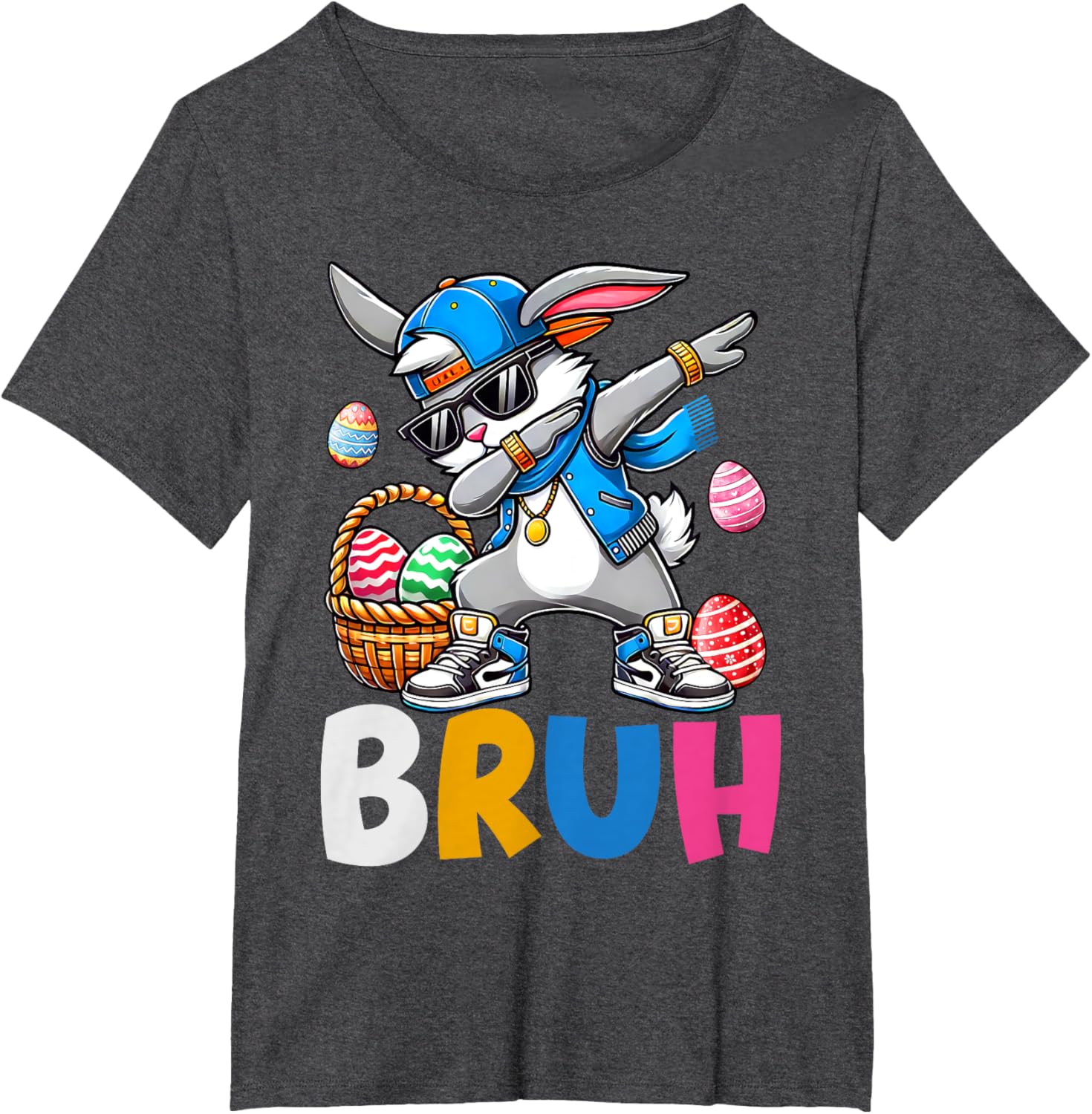 Bunny Rabbit Easter Happy Easter Bruh Teens Boys Kids T-Shirt