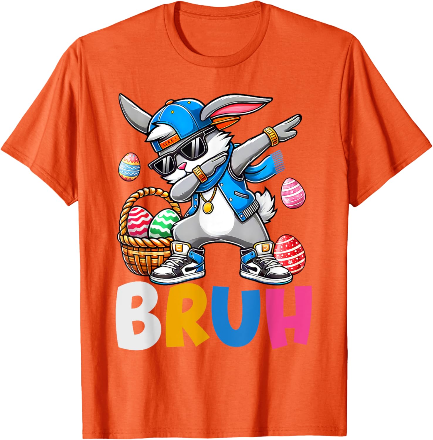 Bunny Rabbit Easter Happy Easter Bruh Teens Boys Kids T-Shirt