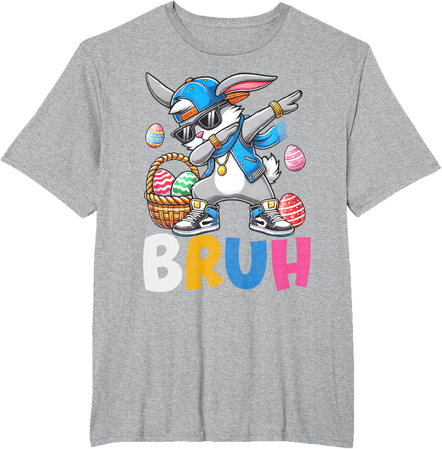 Bunny Rabbit Easter Happy Easter Bruh Teens Boys Kids T-Shirt