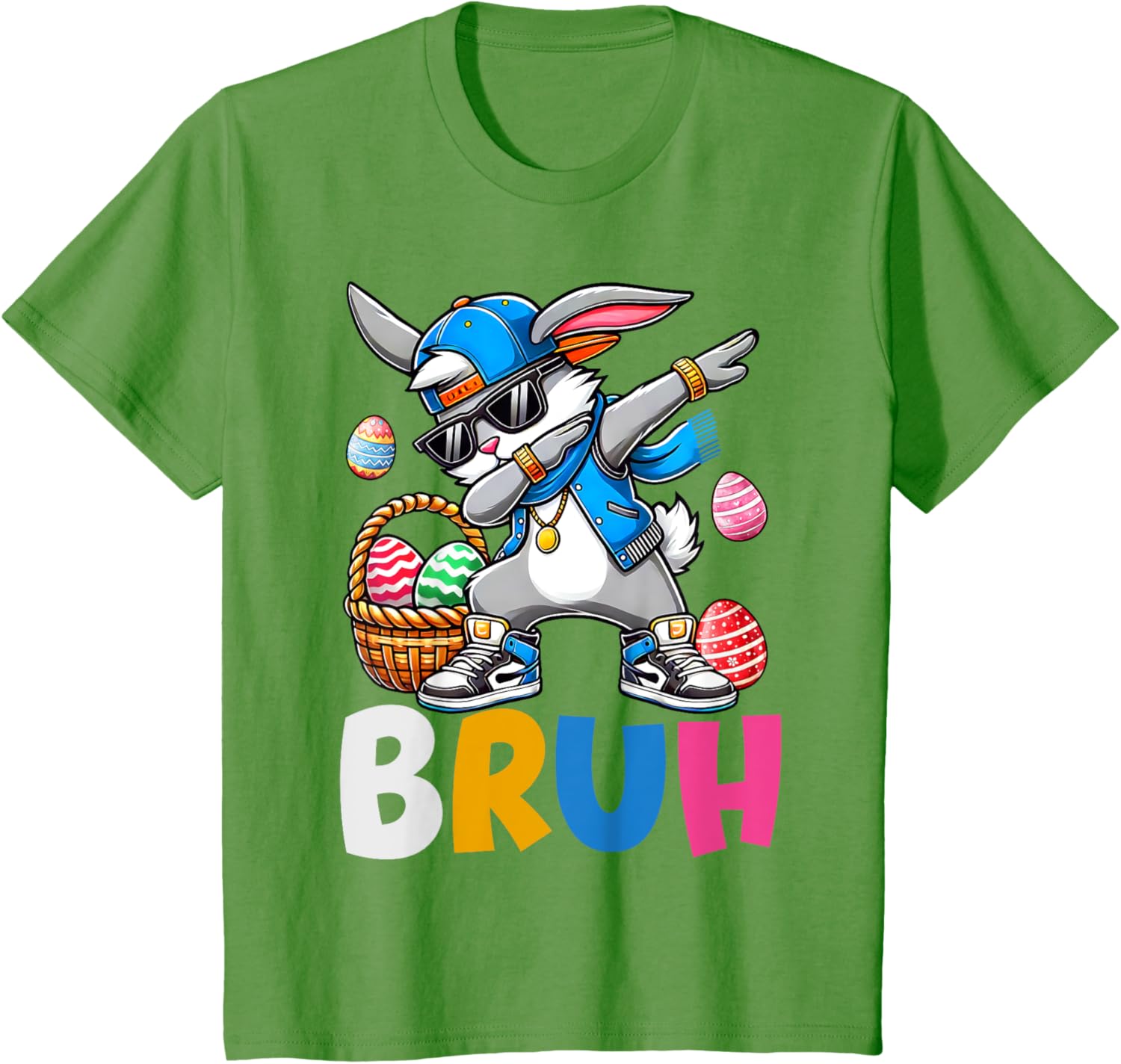 Bunny Rabbit Easter Happy Easter Bruh Teens Boys Kids T-Shirt