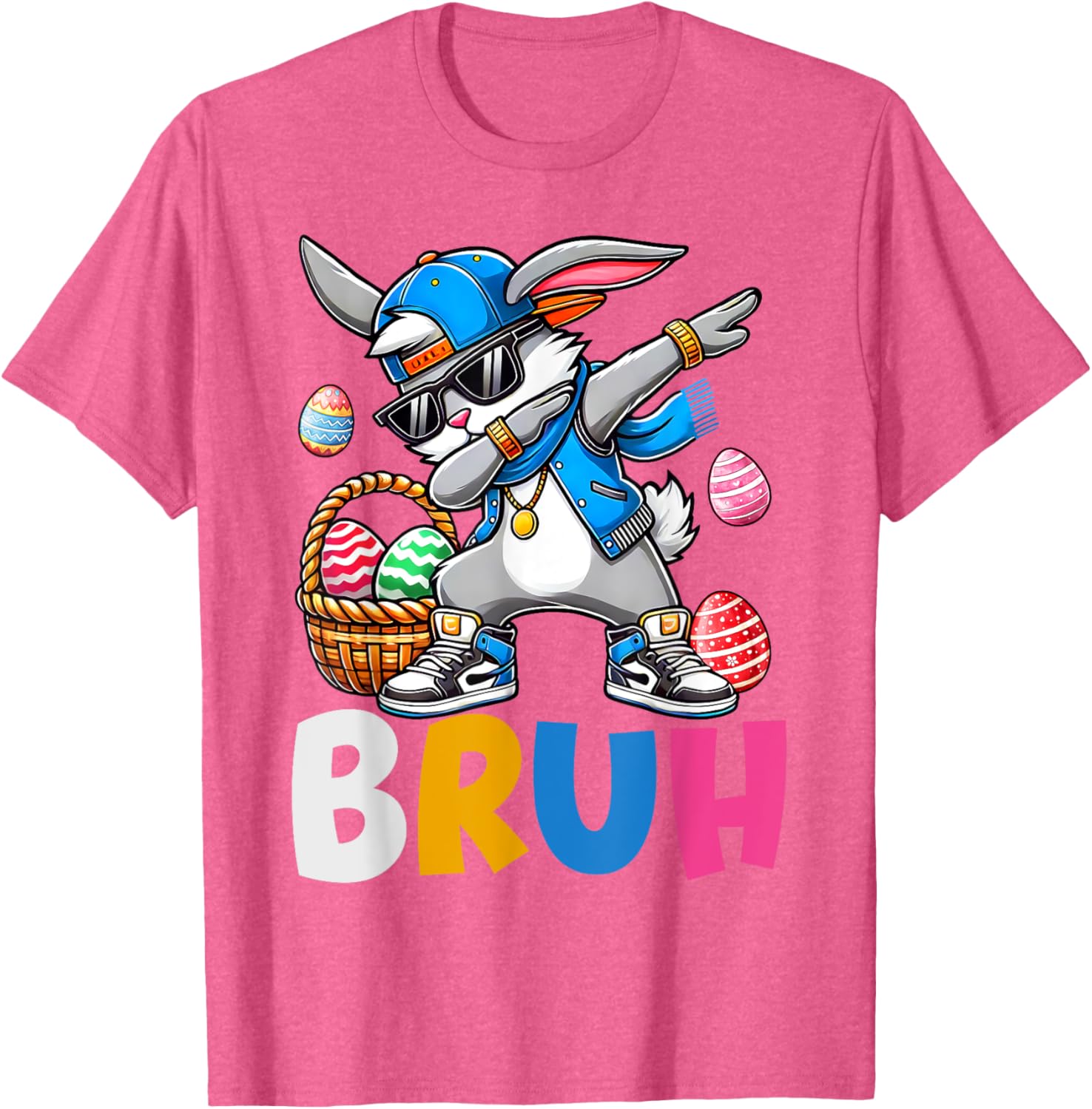 Bunny Rabbit Easter Happy Easter Bruh Teens Boys Kids T-Shirt