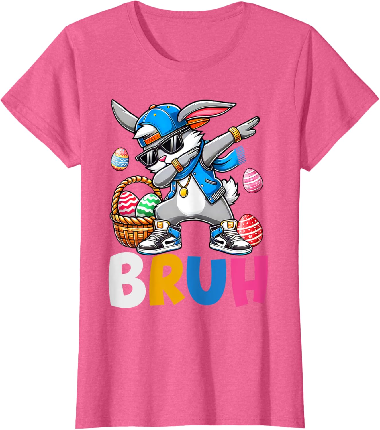 Bunny Rabbit Easter Happy Easter Bruh Teens Boys Kids T-Shirt