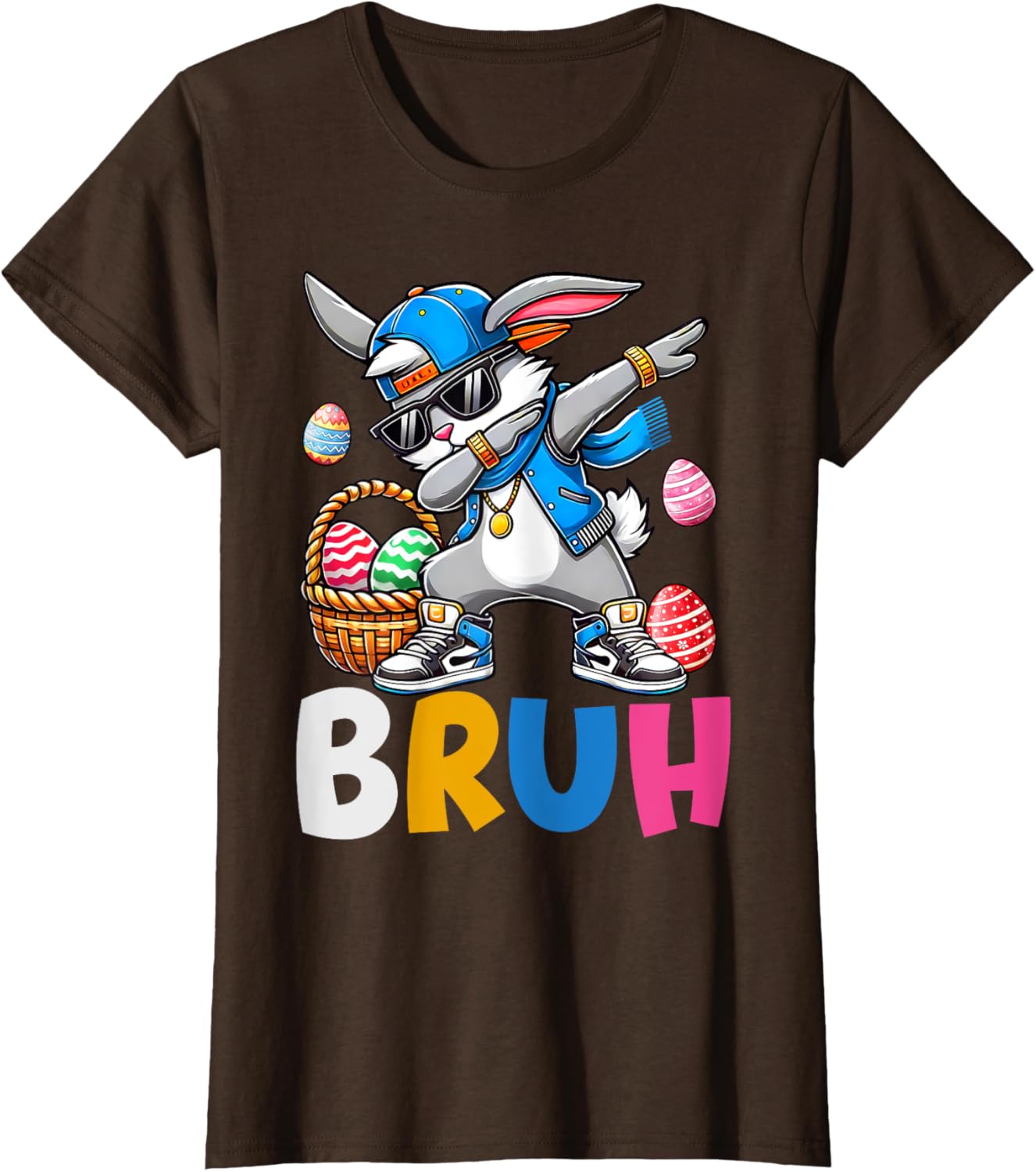 Bunny Rabbit Easter Happy Easter Bruh Teens Boys Kids T-Shirt