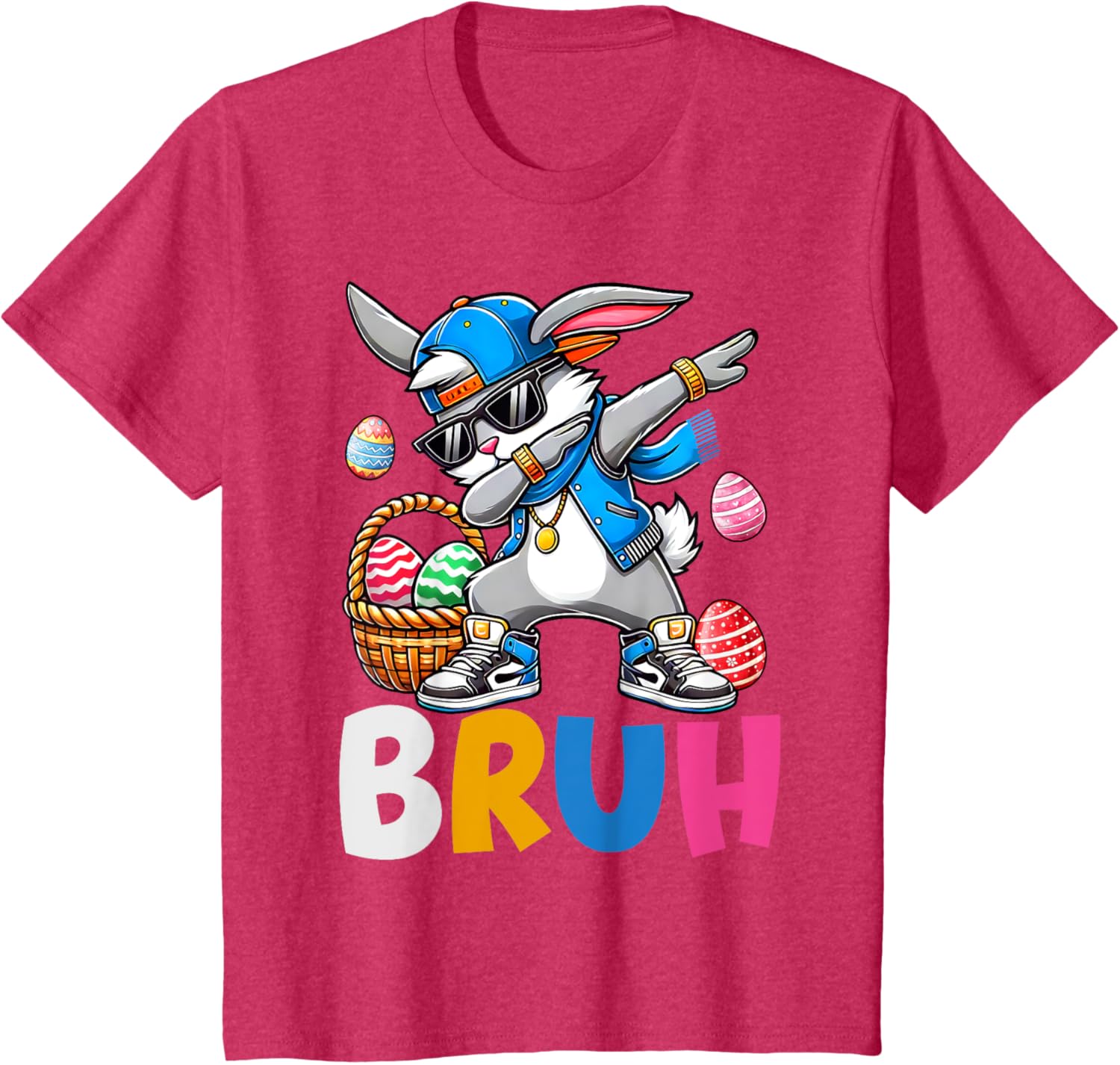 Bunny Rabbit Easter Happy Easter Bruh Teens Boys Kids T-Shirt