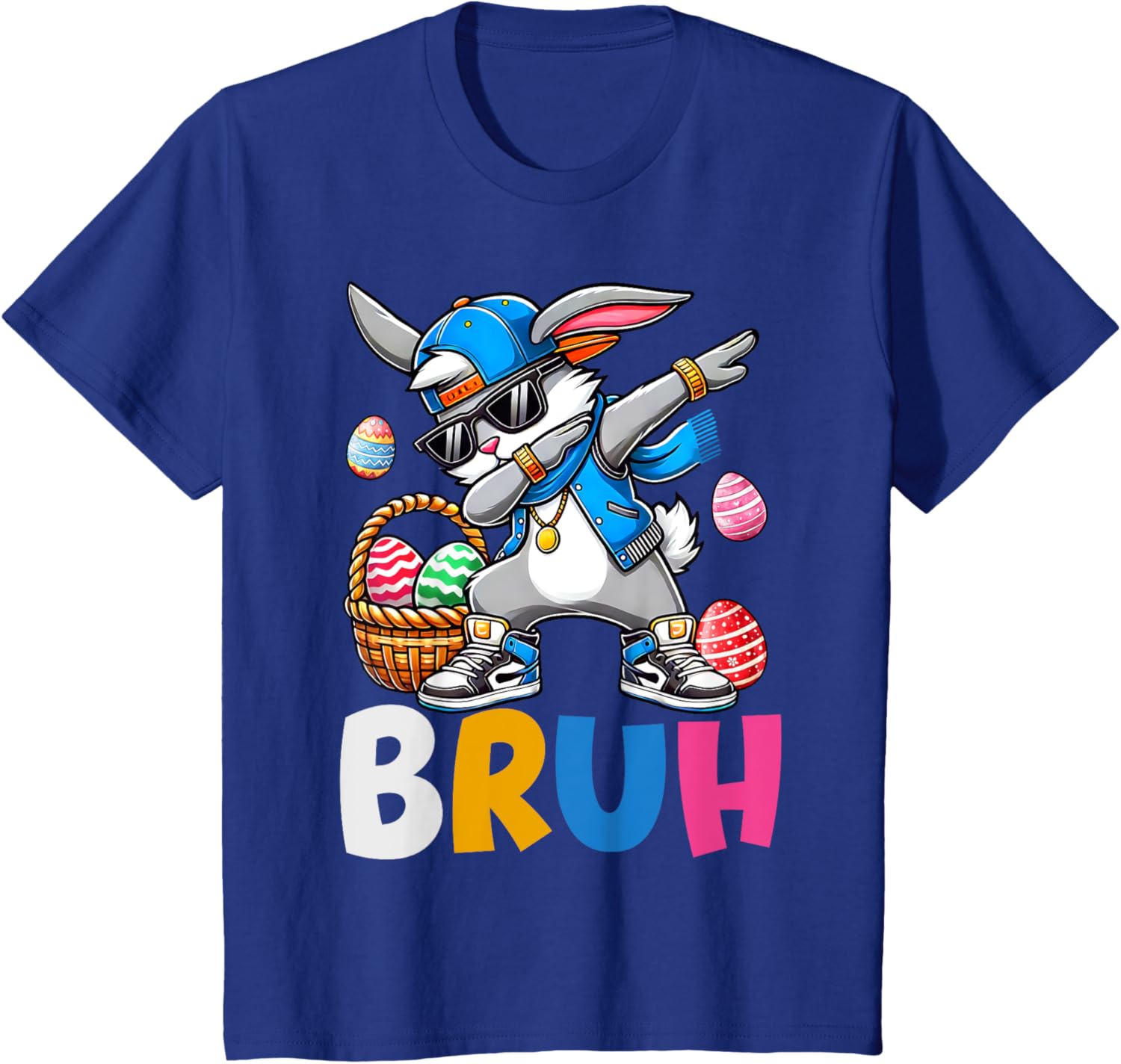 Bunny Rabbit Easter Happy Easter Bruh Teens Boys Kids T-Shirt