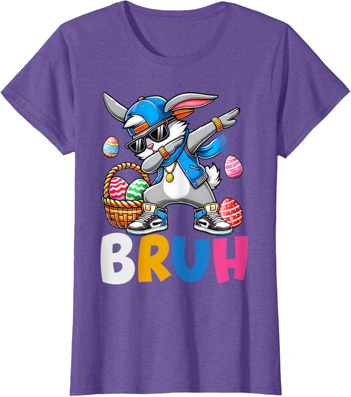 Bunny Rabbit Easter Happy Easter Bruh Teens Boys Kids T-Shirt