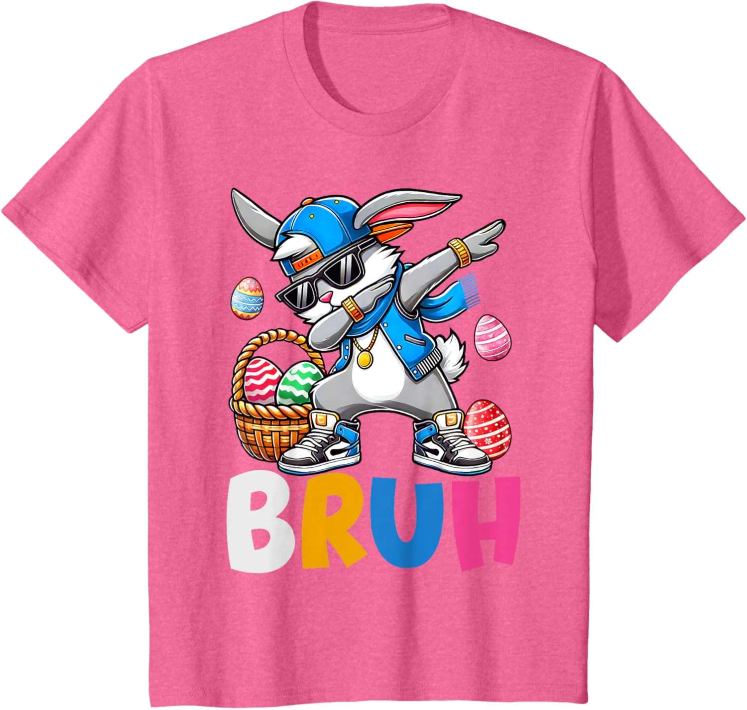 Bunny Rabbit Easter Happy Easter Bruh Teens Boys Kids T-Shirt