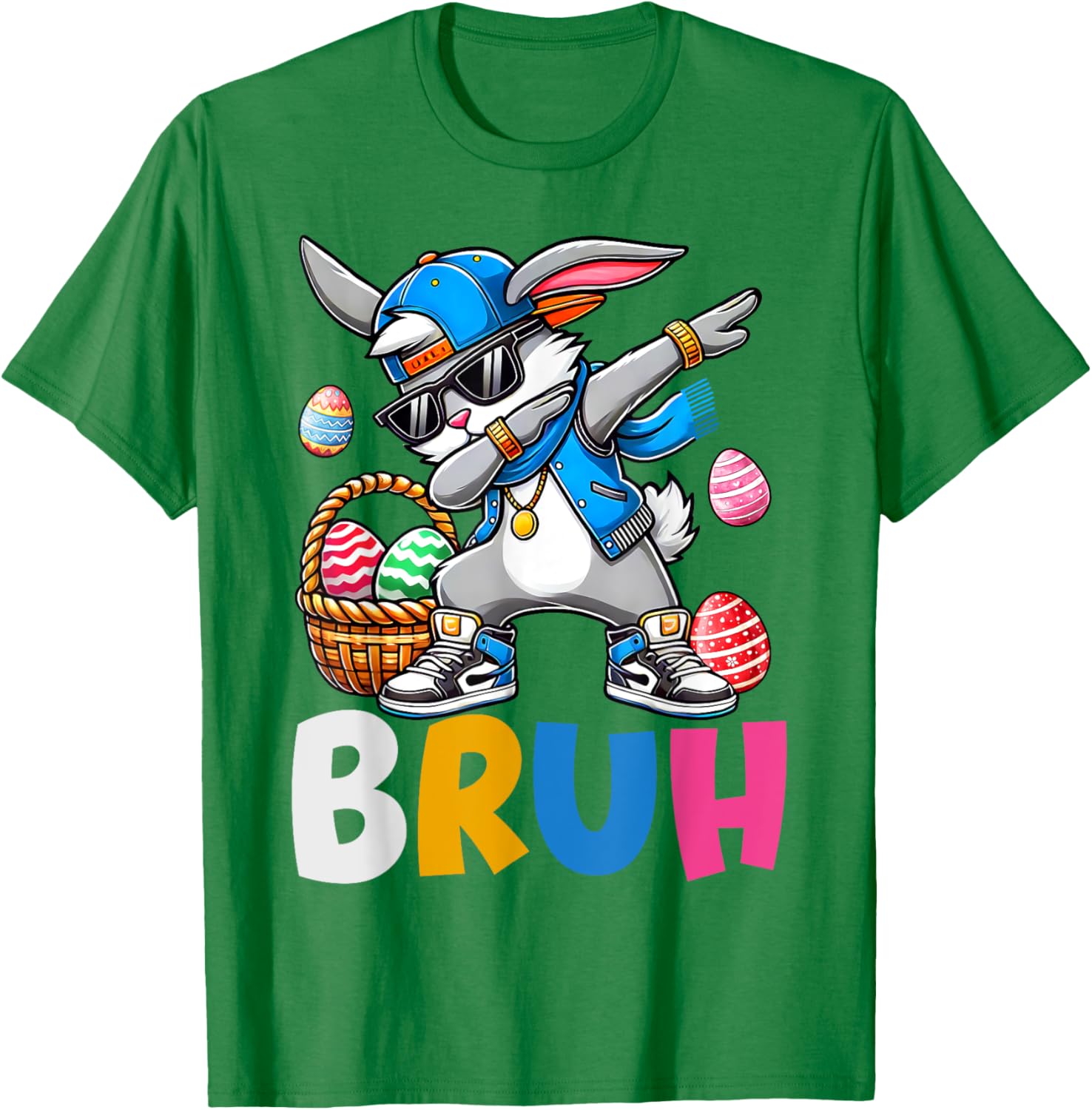 Bunny Rabbit Easter Happy Easter Bruh Teens Boys Kids T-Shirt