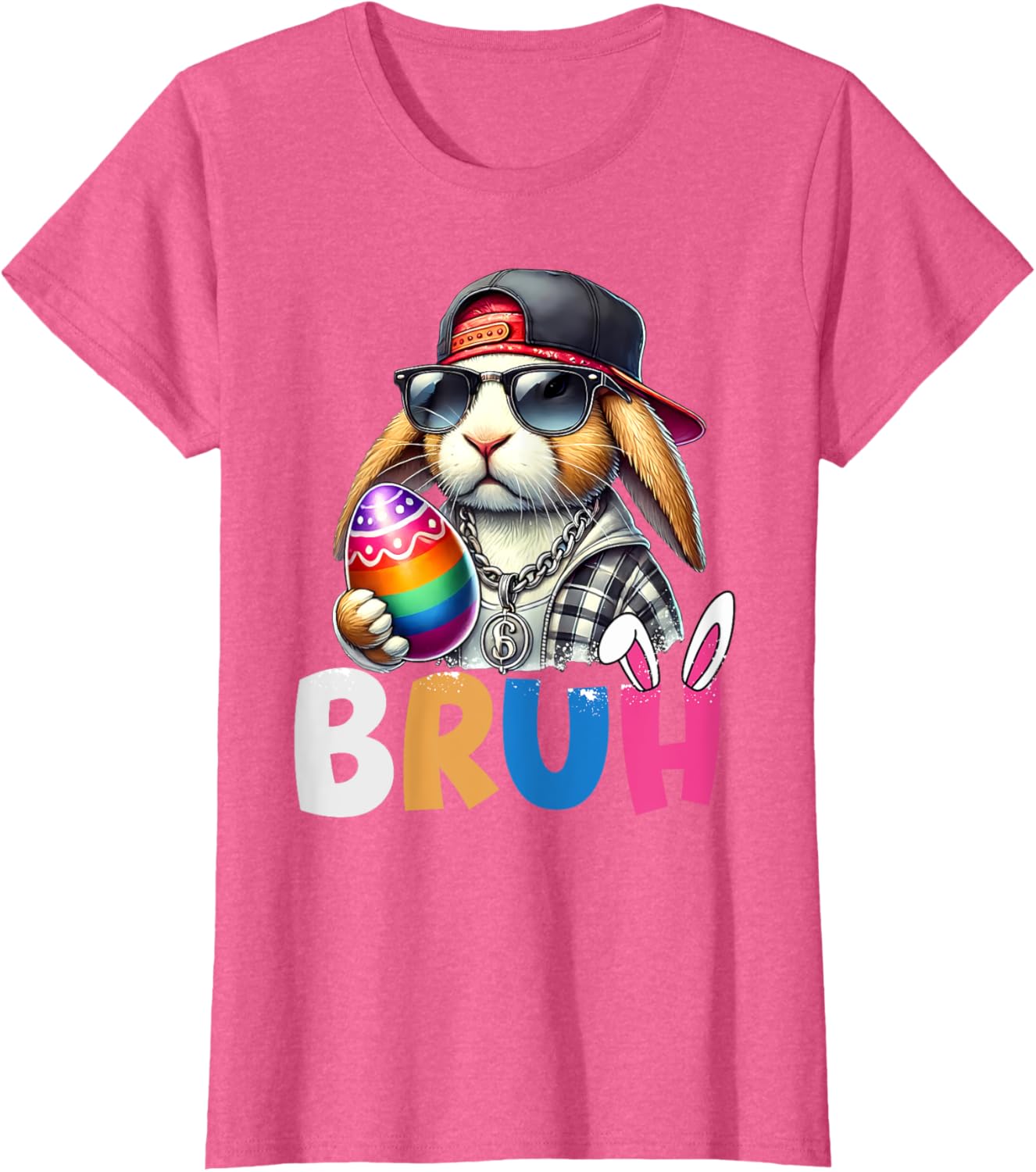 Bunny Rabbit Easter Happy Easter Bruh Teens Boys Kids T-Shirt