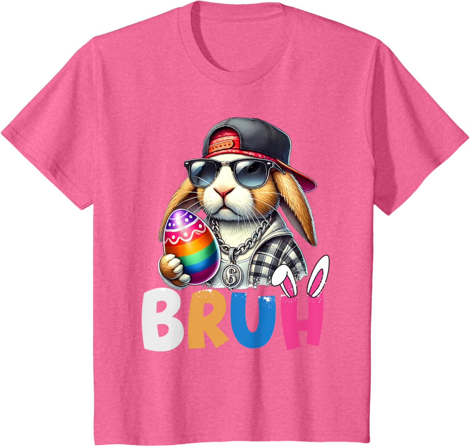 Bunny Rabbit Easter Happy Easter Bruh Teens Boys Kids T-Shirt