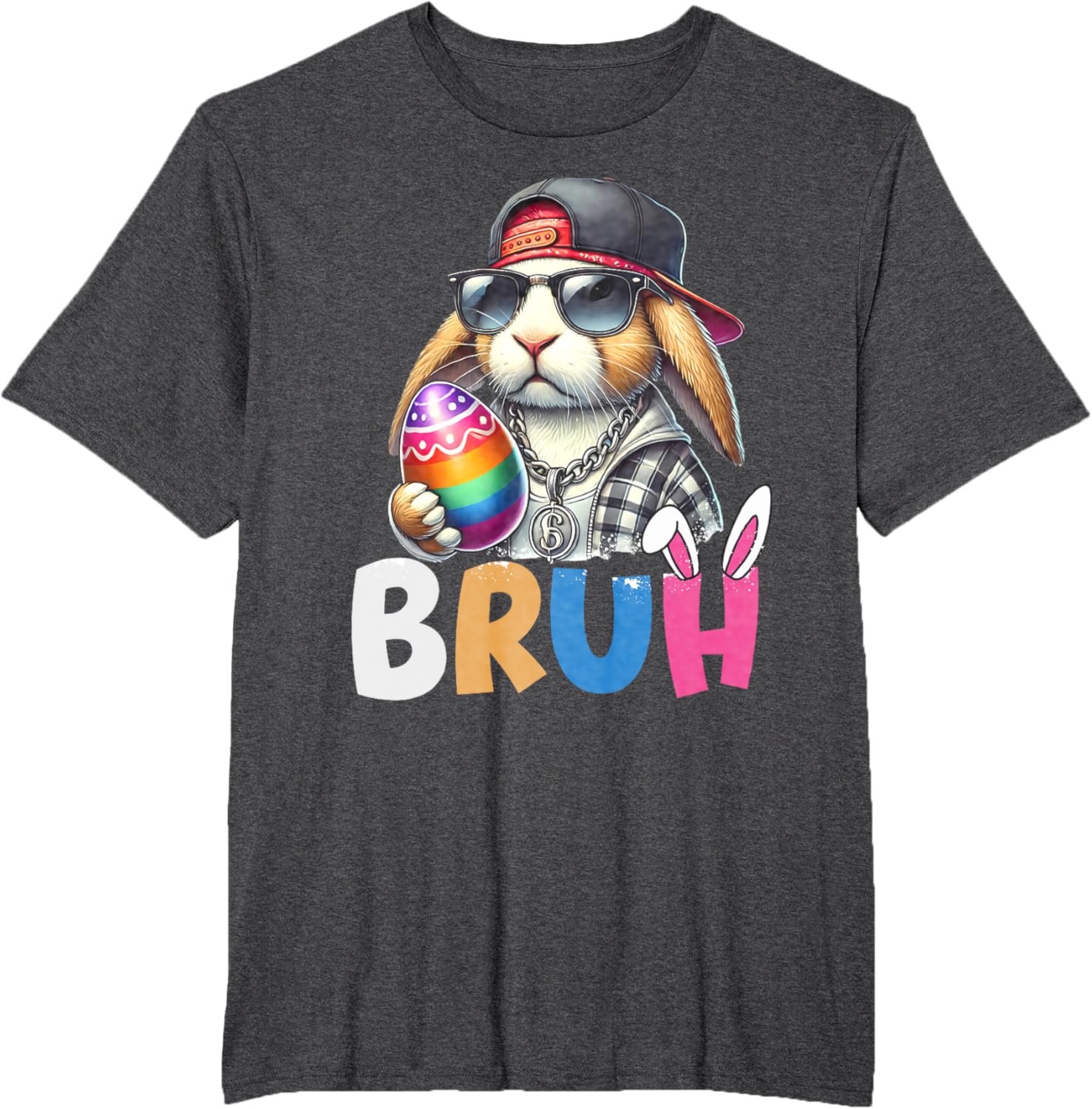 Bunny Rabbit Easter Happy Easter Bruh Teens Boys Kids T-Shirt