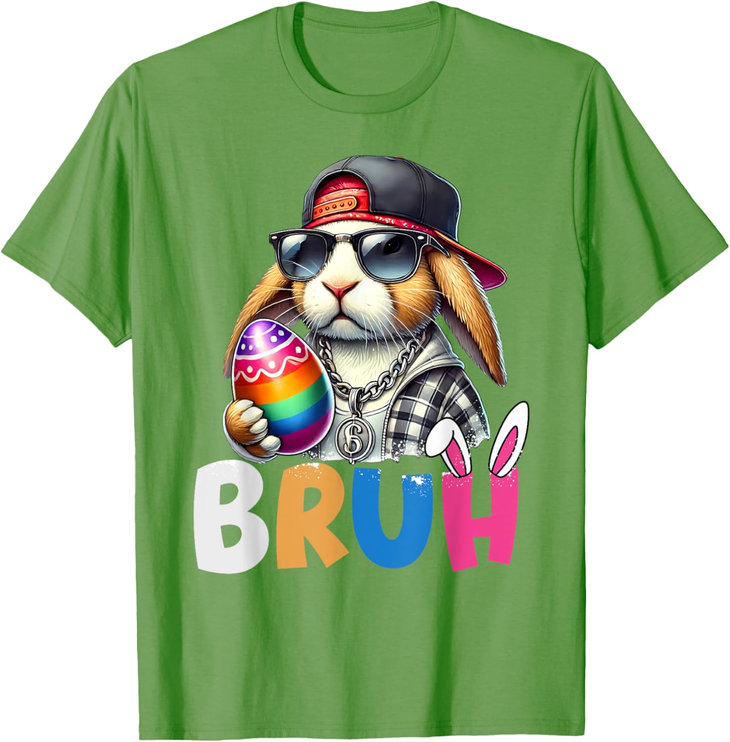 Bunny Rabbit Easter Happy Easter Bruh Teens Boys Kids T-Shirt