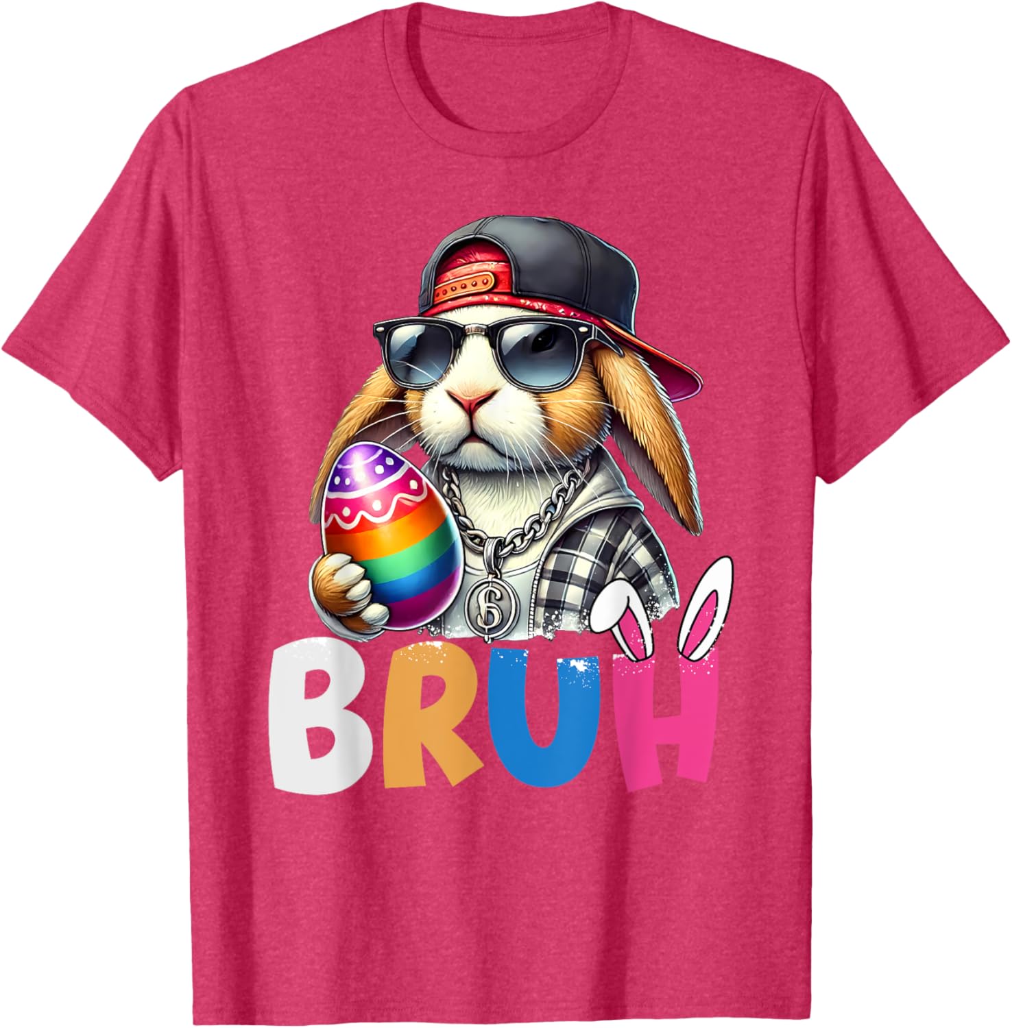 Bunny Rabbit Easter Happy Easter Bruh Teens Boys Kids T-Shirt