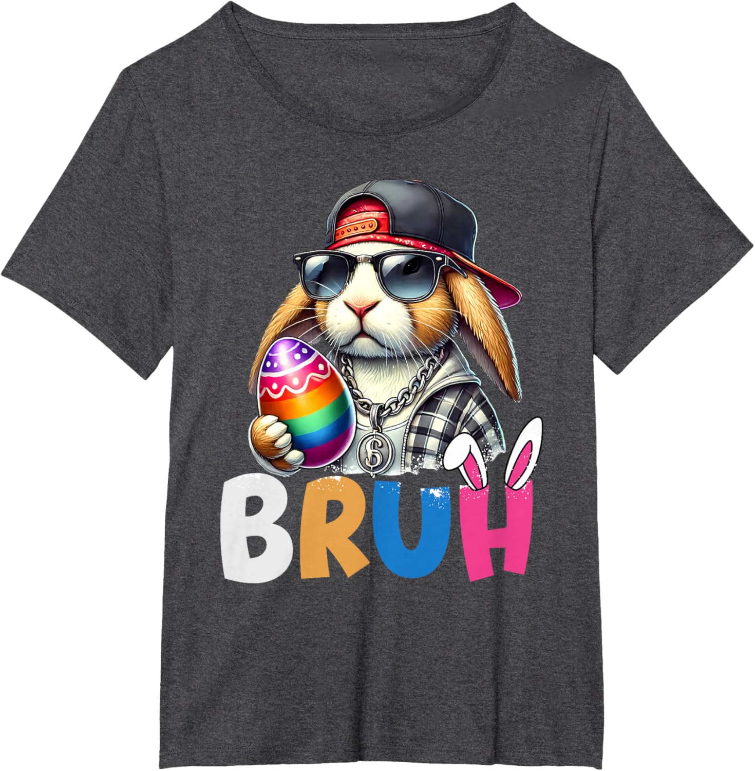 Bunny Rabbit Easter Happy Easter Bruh Teens Boys Kids T-Shirt