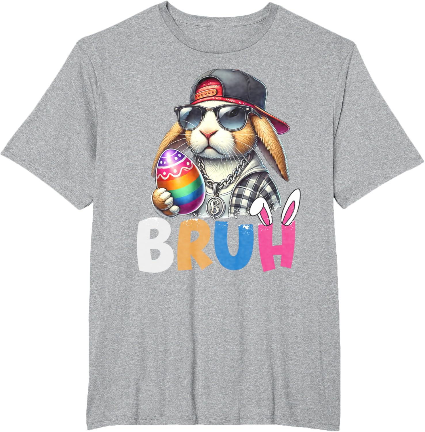 Bunny Rabbit Easter Happy Easter Bruh Teens Boys Kids T-Shirt